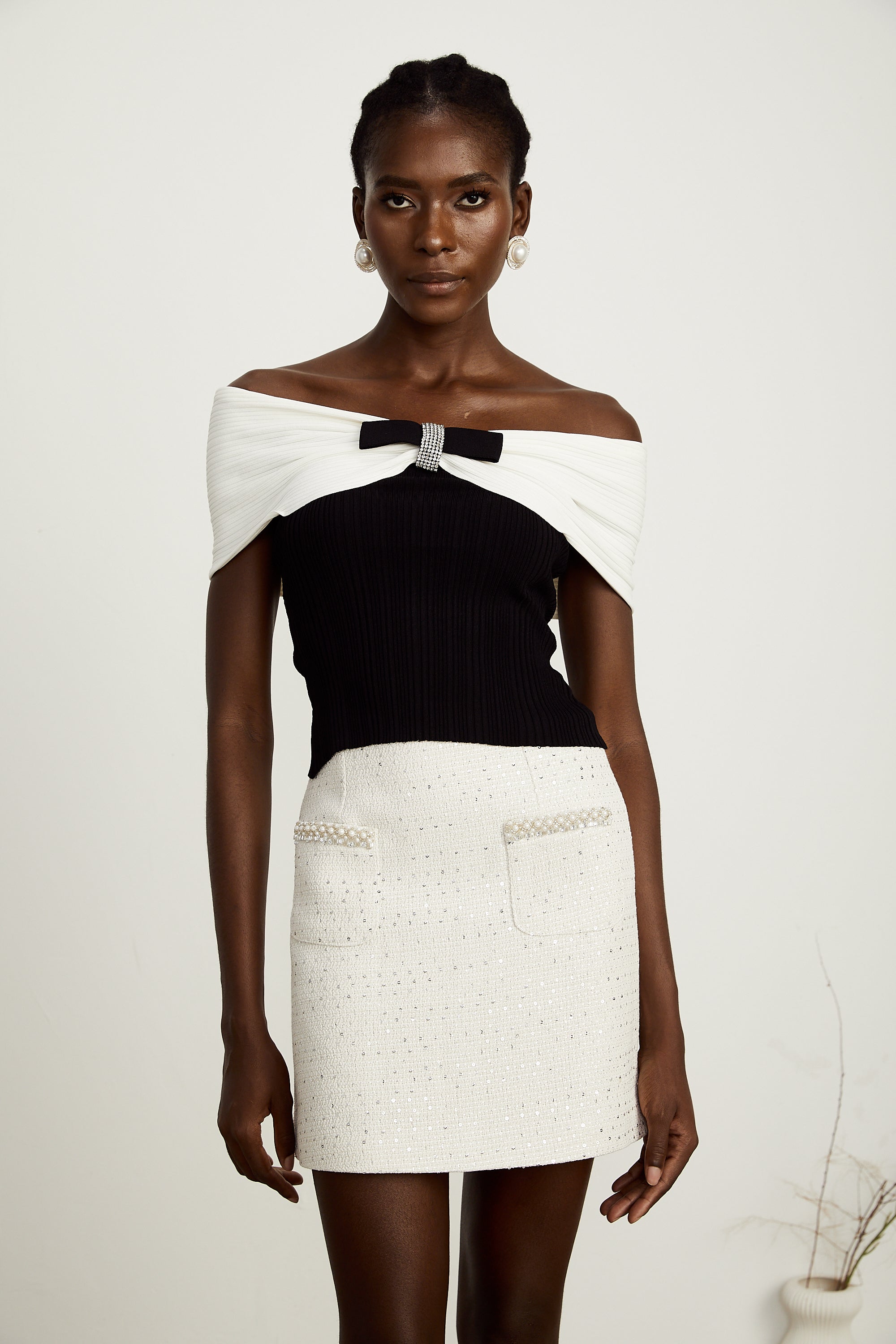 Diane bow-detail knitted top (Final Sale-US Only)