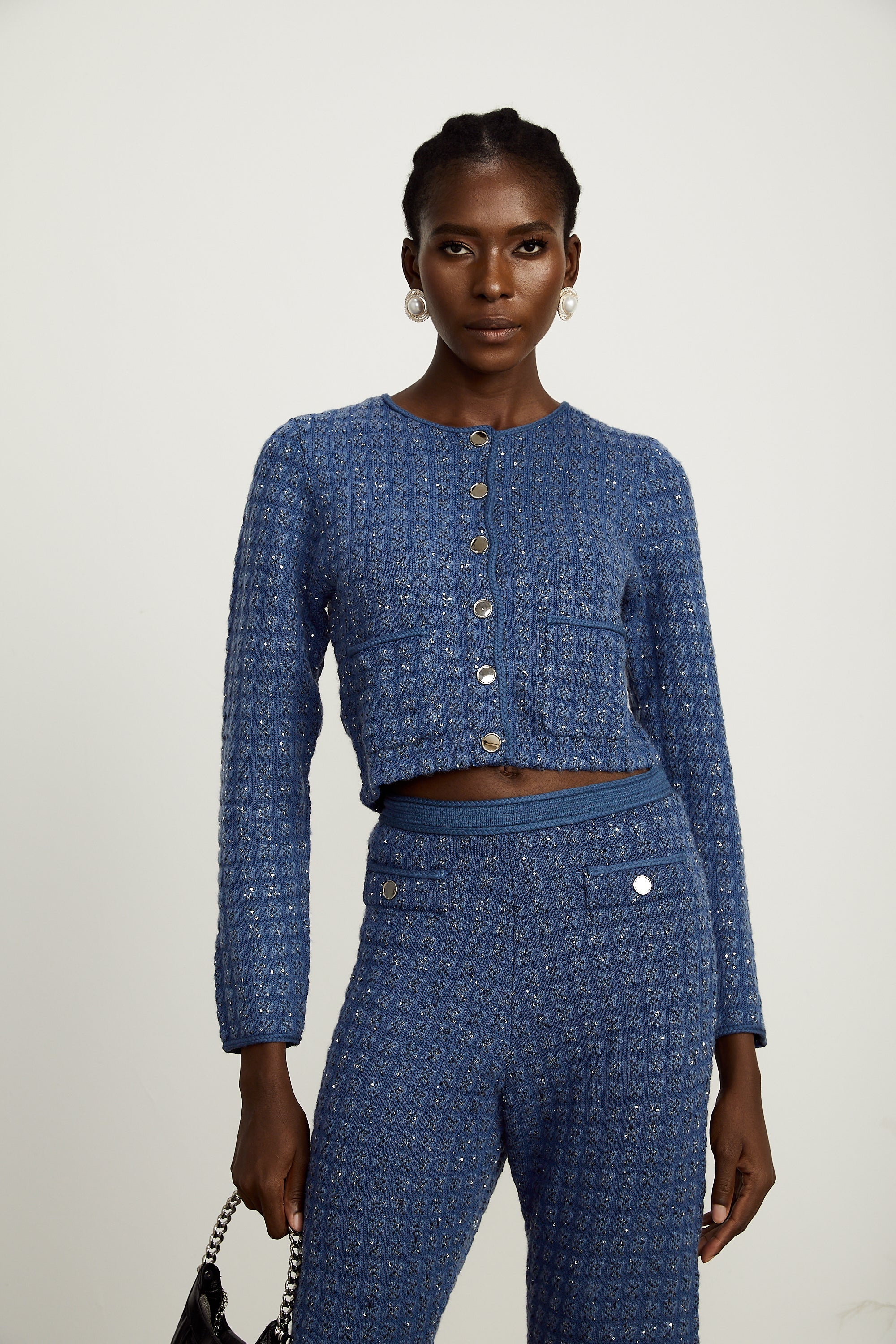 Ghislaine sequin-embellished jacket & trousers matching set (Final Sale)