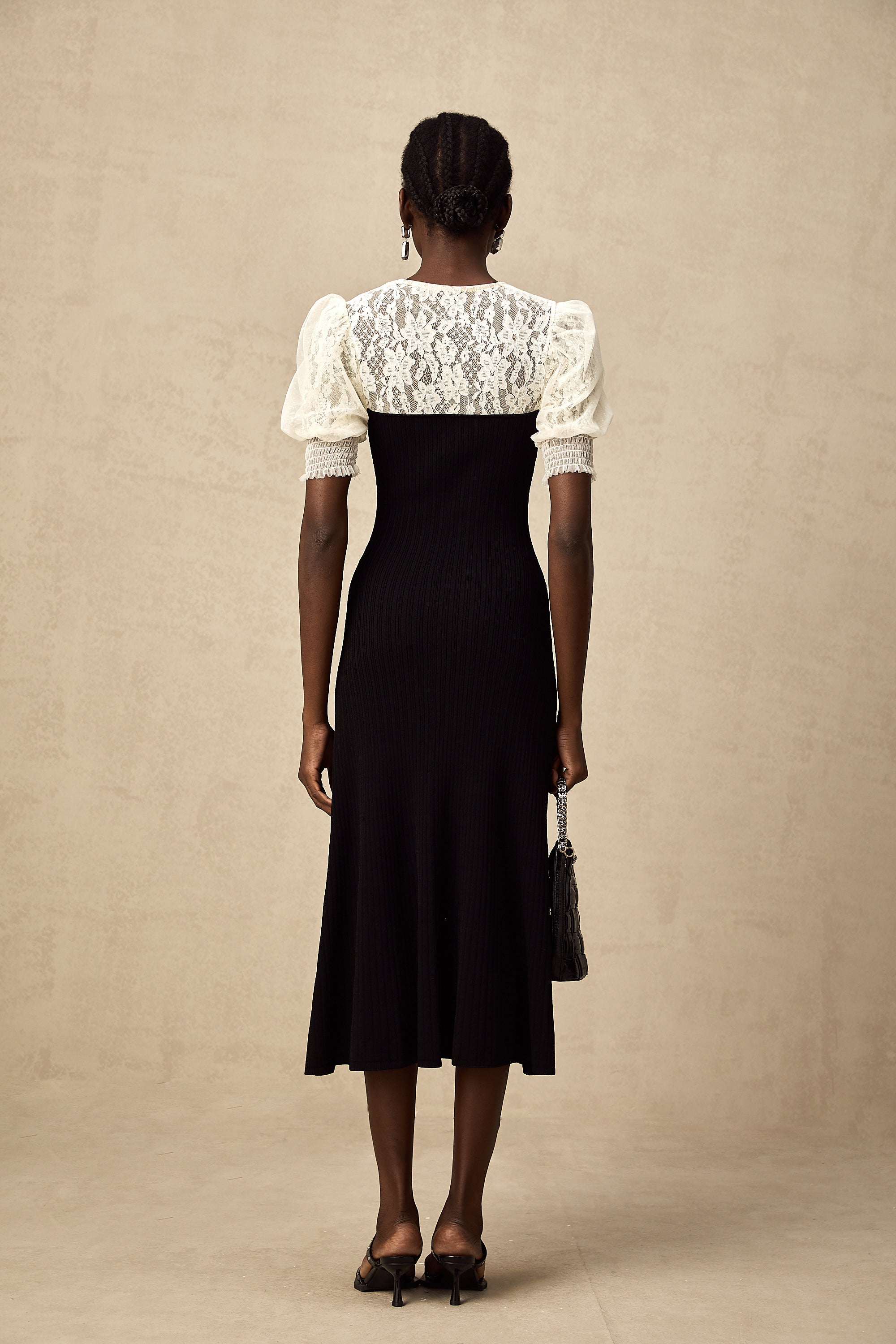 Noa lace-trimmed knit midi dress (Final Sale-US Only)