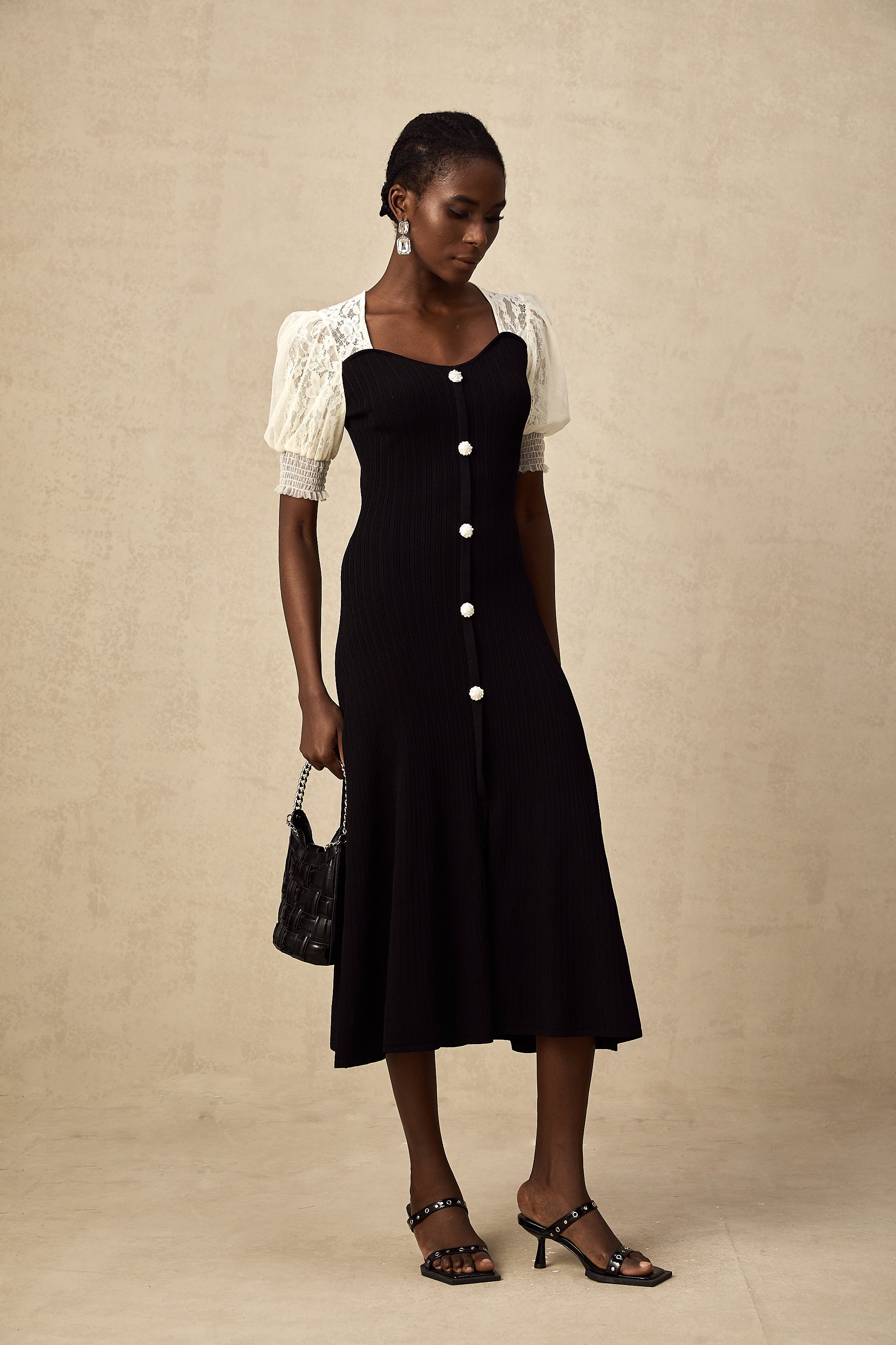 Noa lace-trimmed knit midi dress (Final Sale-US Only)