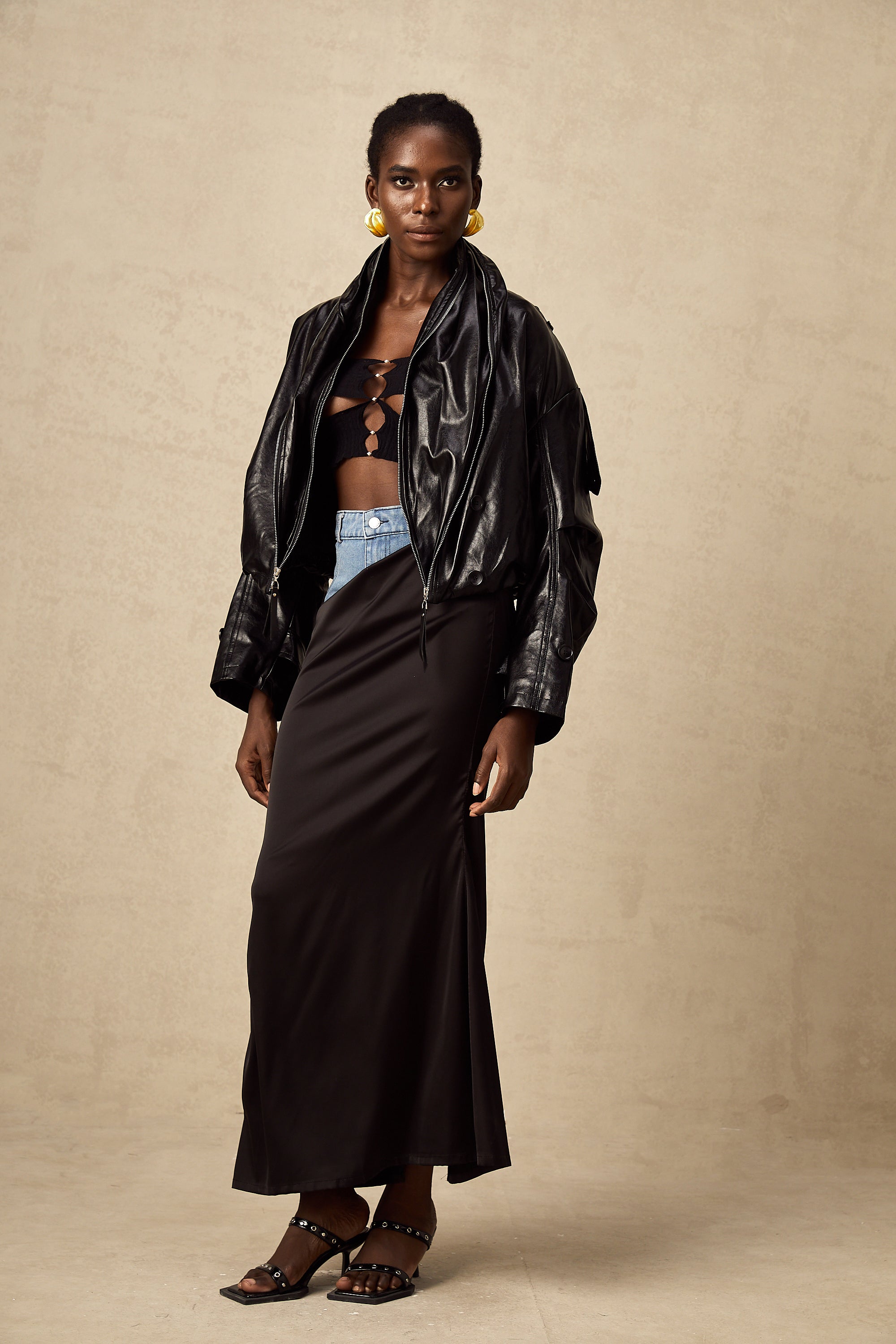 Virginie quilted cropped leather jacket (Final Sale)