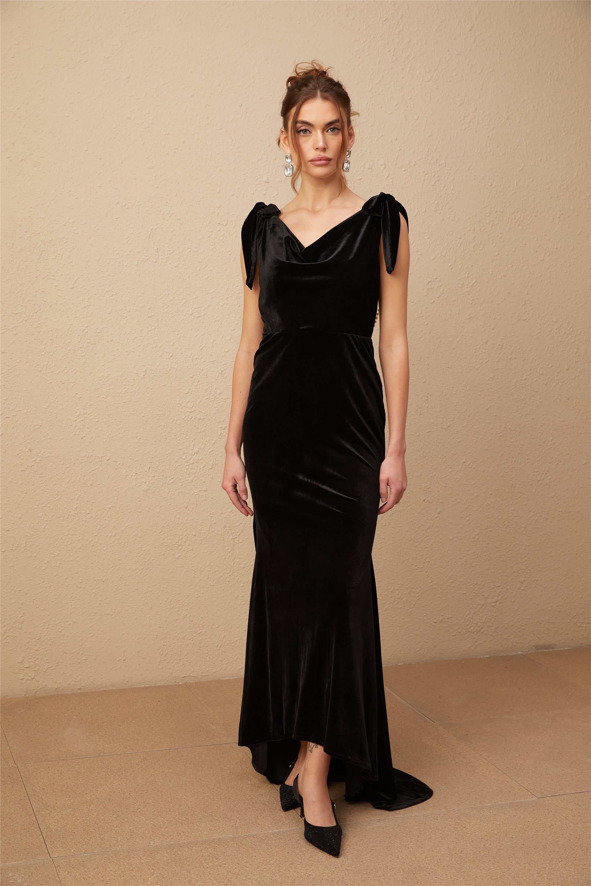 Audrey embellished velvet open-back maxi dress (Final Sale)