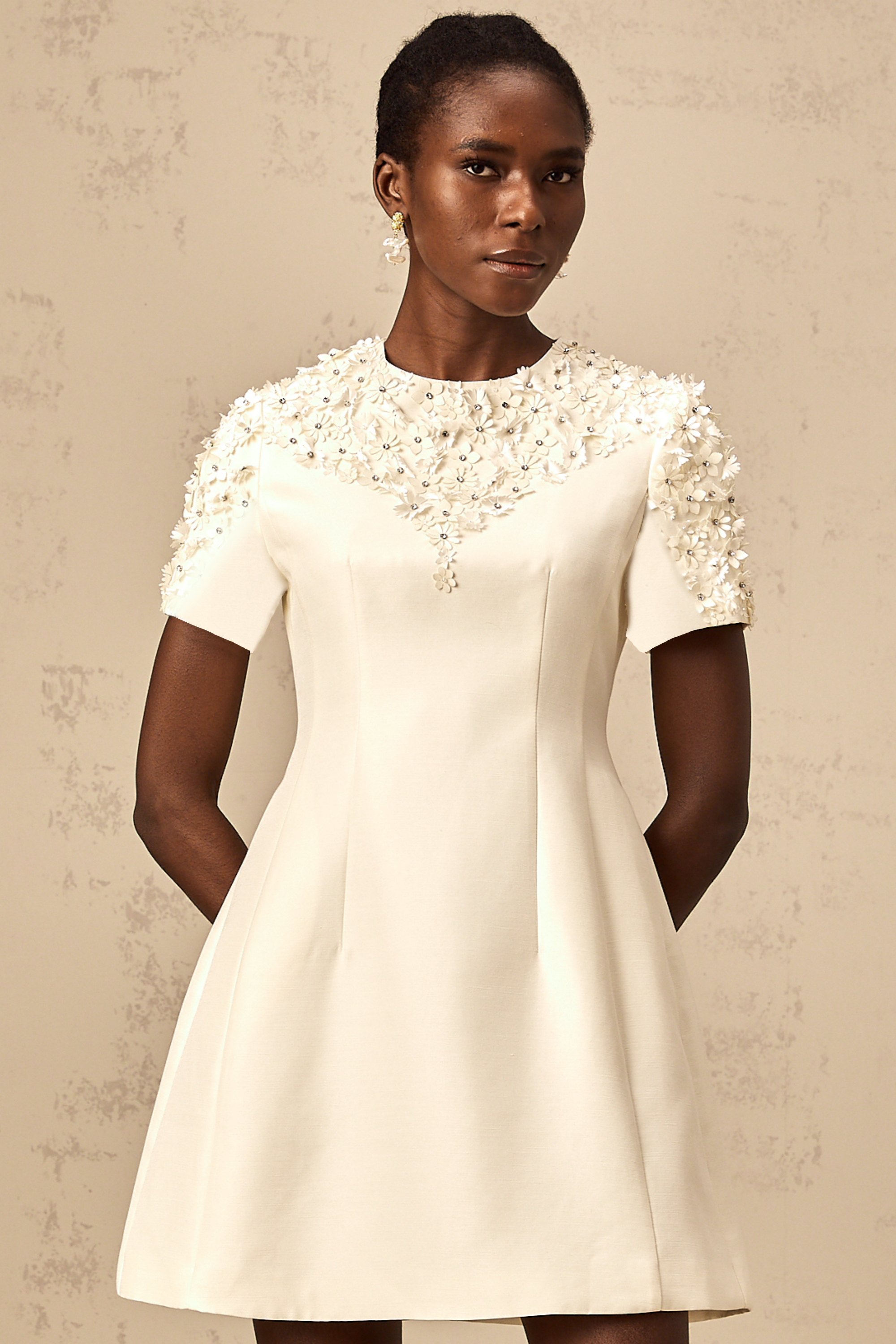 Adrienne floral-appliqué mini dress (Final Sale-US Only)