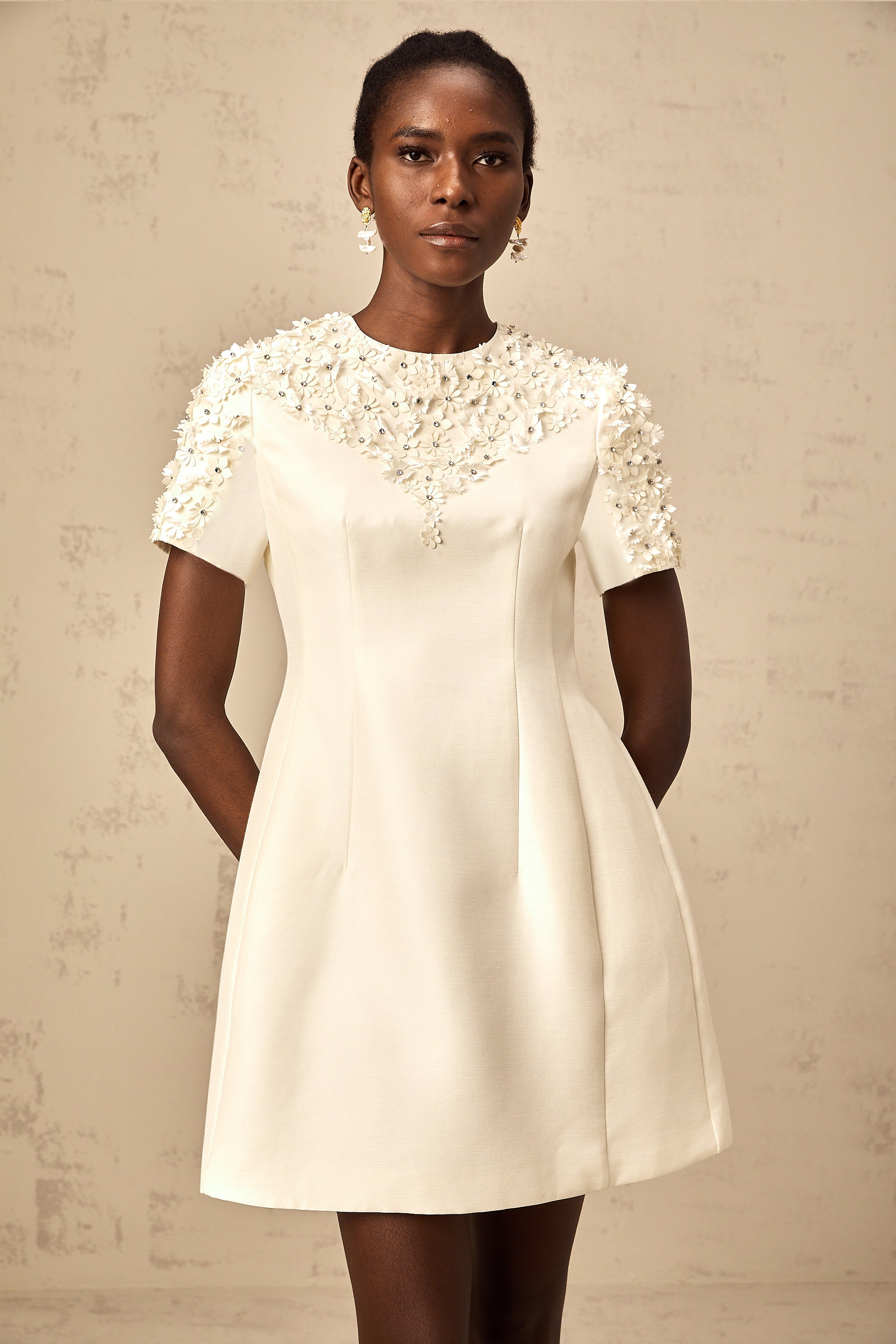 Adrienne floral-appliqué mini dress (Final Sale-US Only)