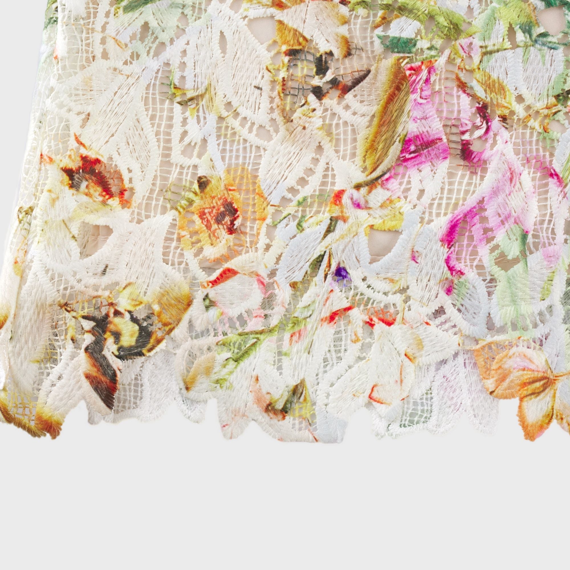 Enora Lace Floral Embroidered Midi Dress (Final Sale-US Only)