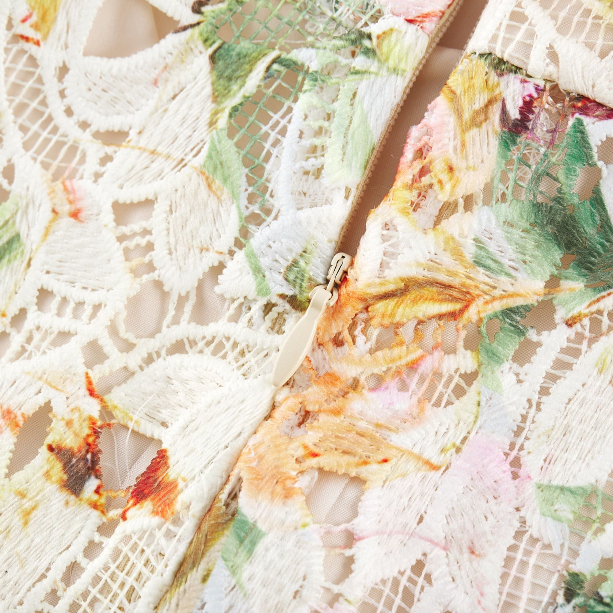 Enora Lace Floral Embroidered Midi Dress (Final Sale-US Only)