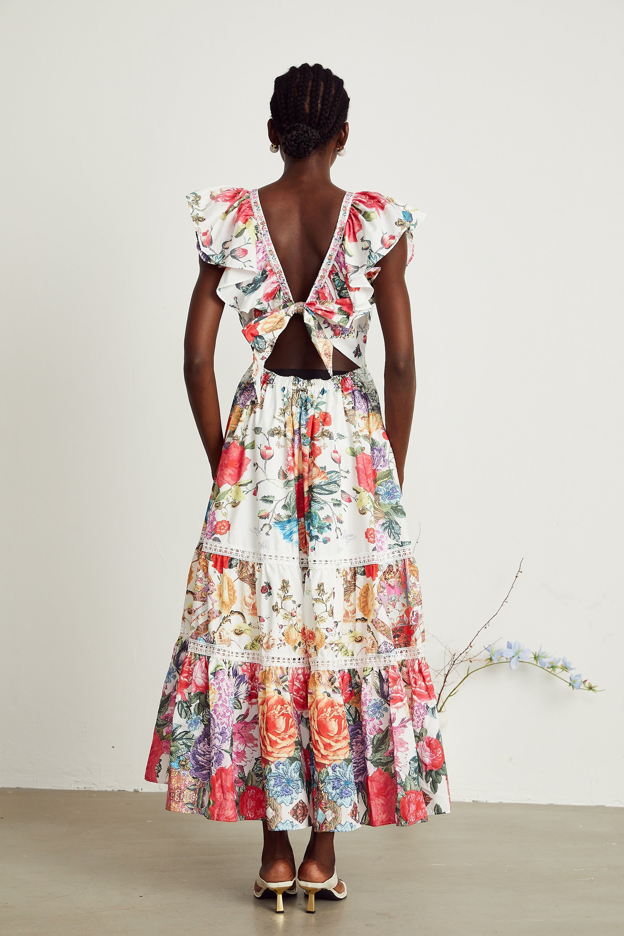 Claire floral-print ruffled midi dress (Final Sale-US Only)