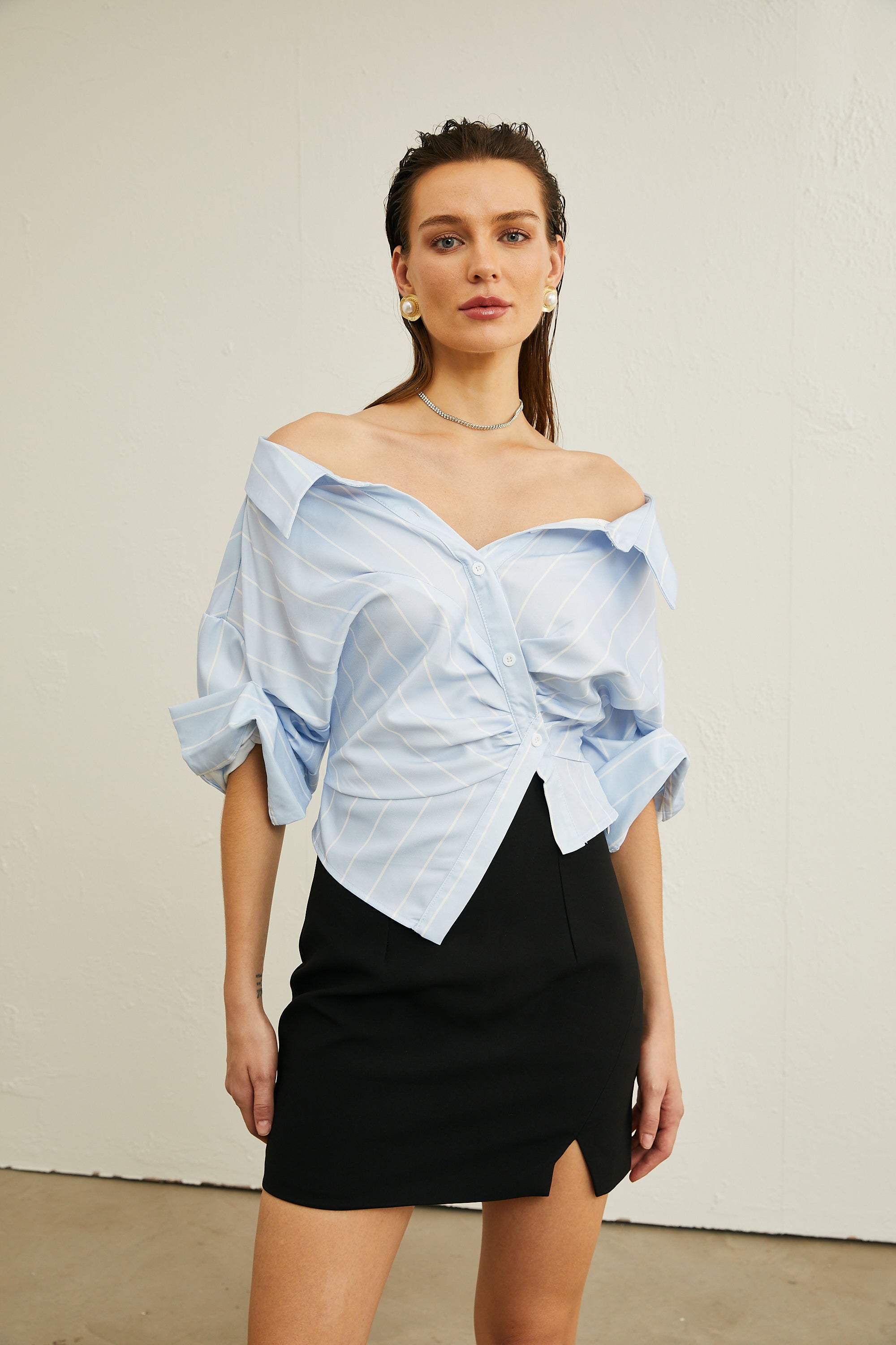 Striped Off-Shoulder Blouse