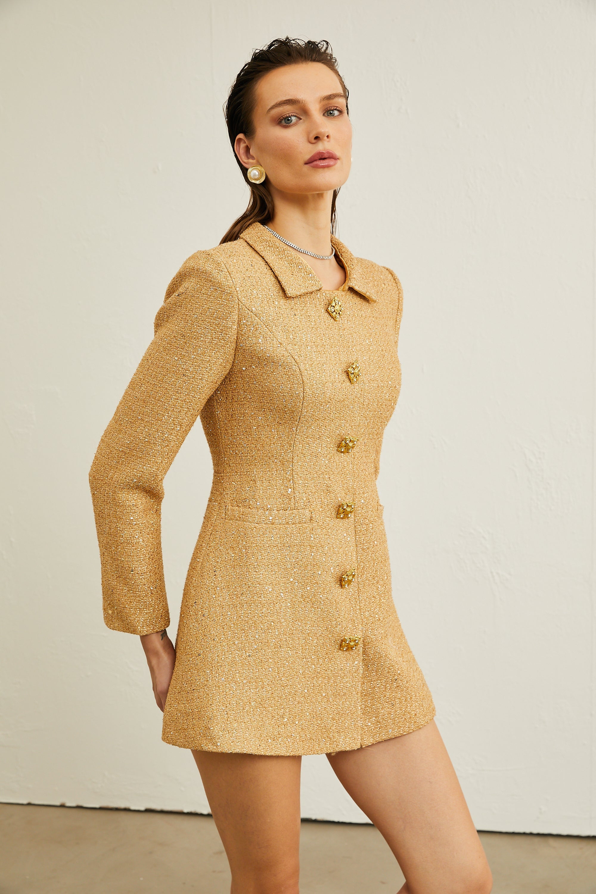 Morgane tweed long-sleeve mini dress (Final Sale-US Only)