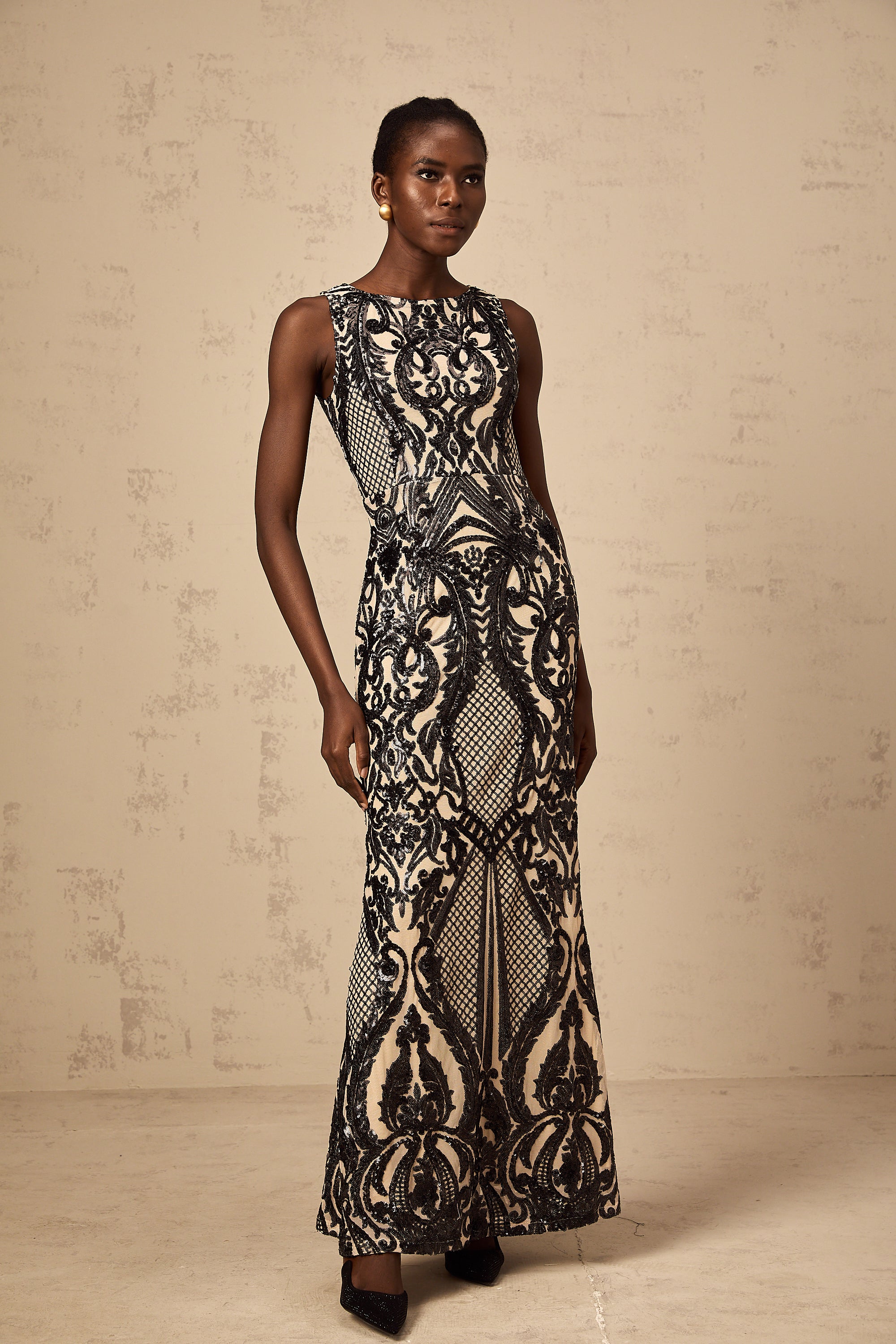 Annie sequin-embellished mesh maxi dress (Final Sale-US Only)