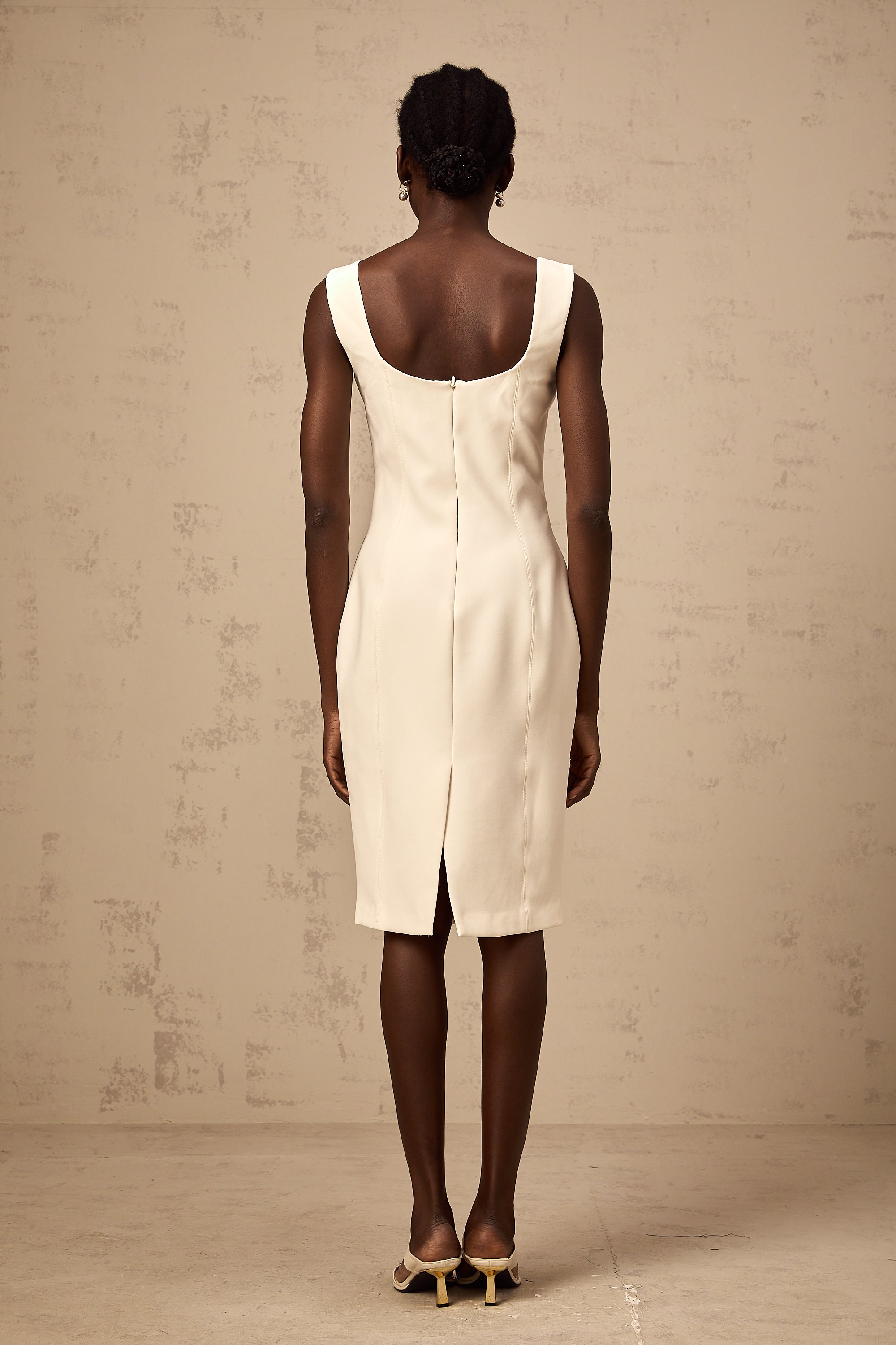 Vérane 3d-petal sleeveless midi dress (Final Sale)