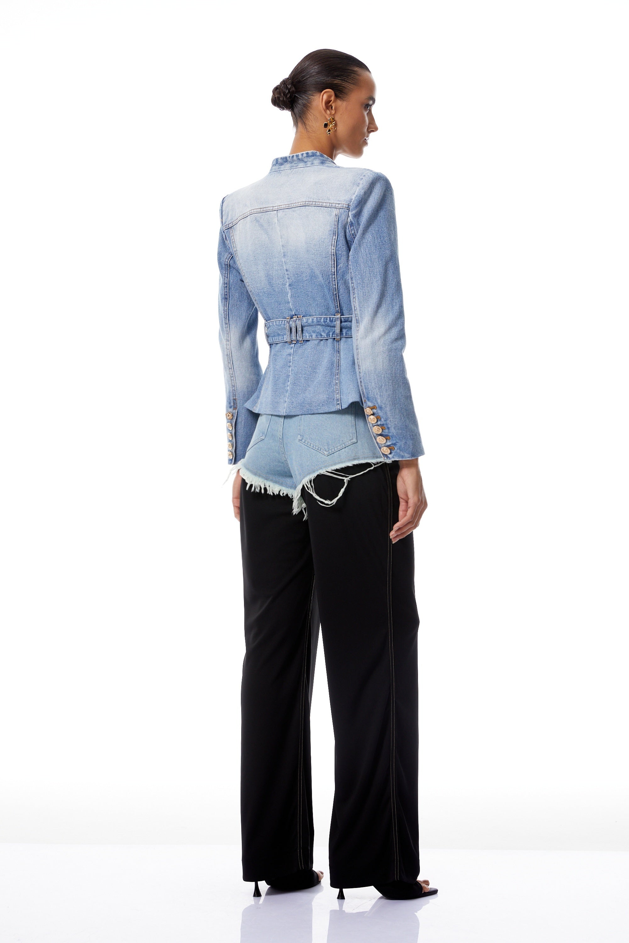 Edda Light Blue Belted Denim Jacket