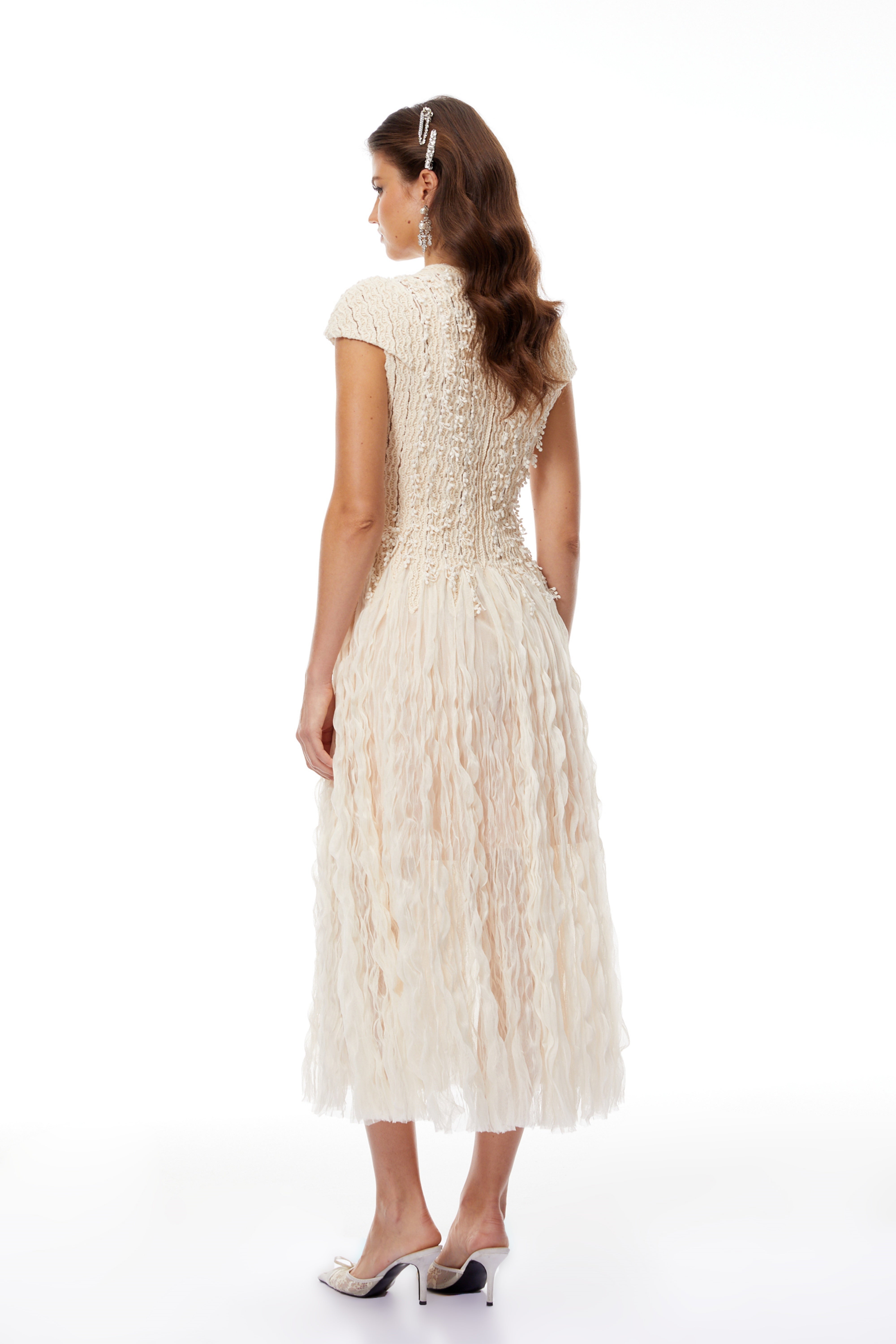Rylee Neutral Textured Weave Midi Dress (Final Sale-US Only)