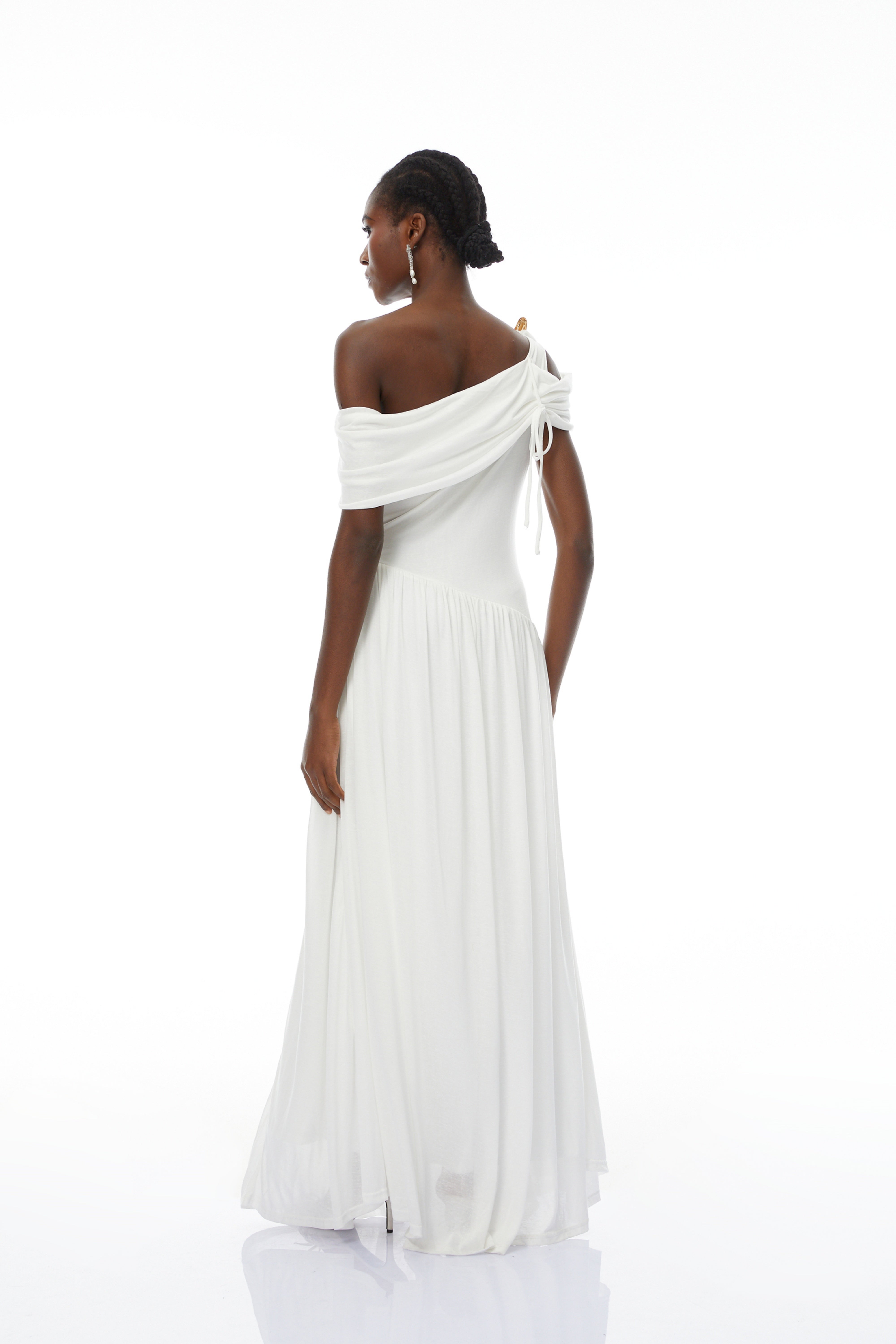 Draped One-shoulder Dress