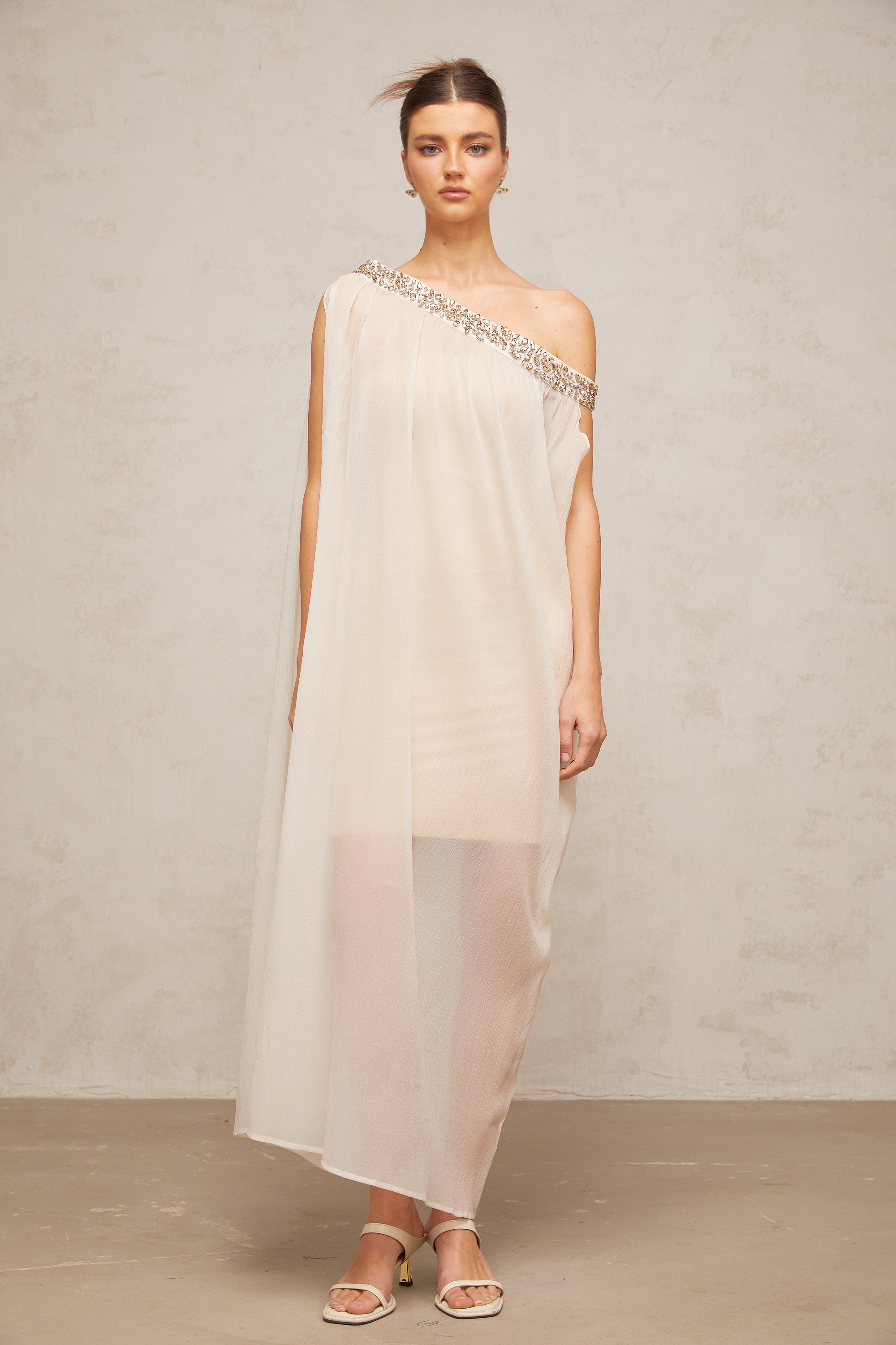 Austen crystal-embellished semi-sheer midi dress (Final Sale-US Only)