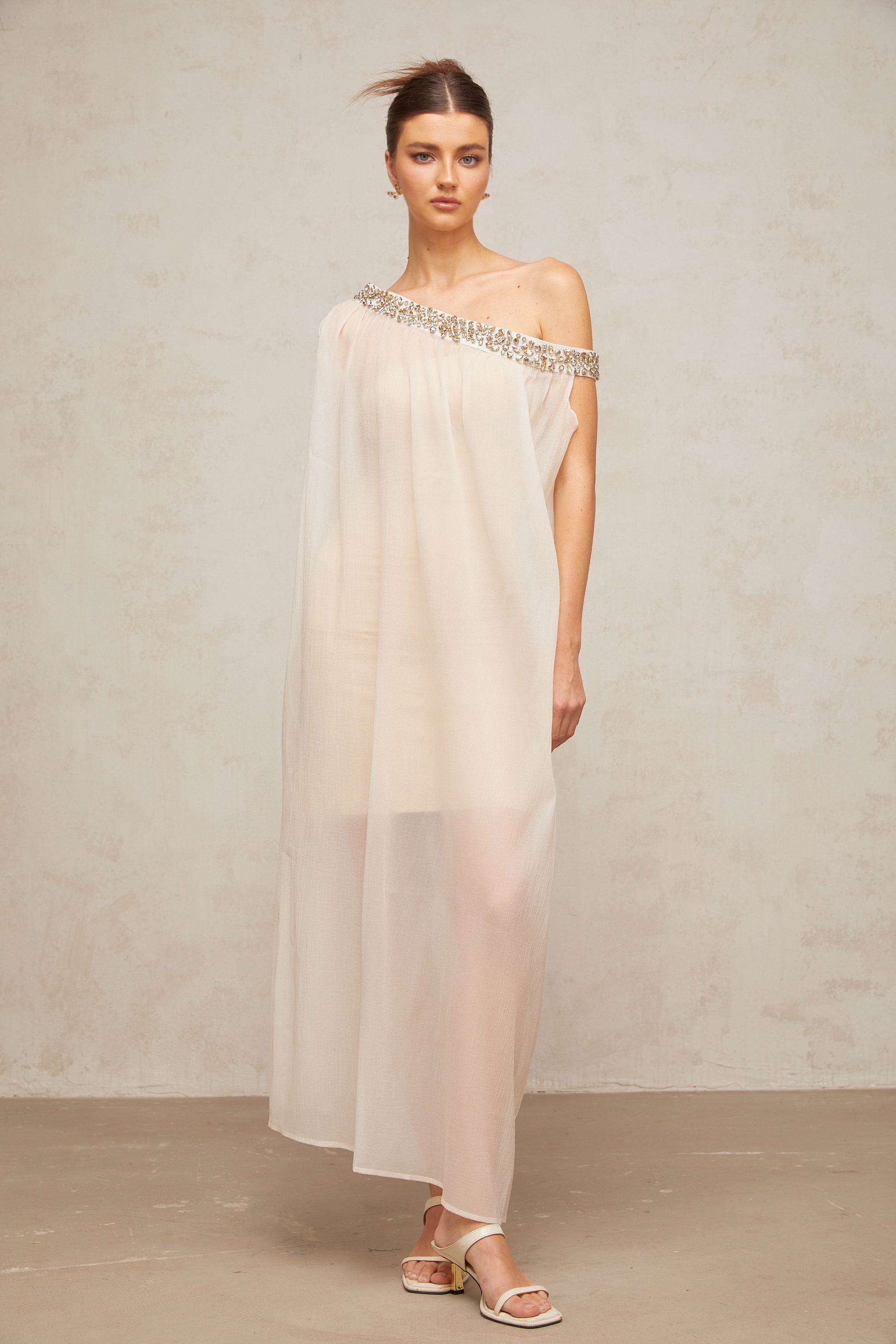 Austen crystal-embellished semi-sheer midi dress (Final Sale-US Only)