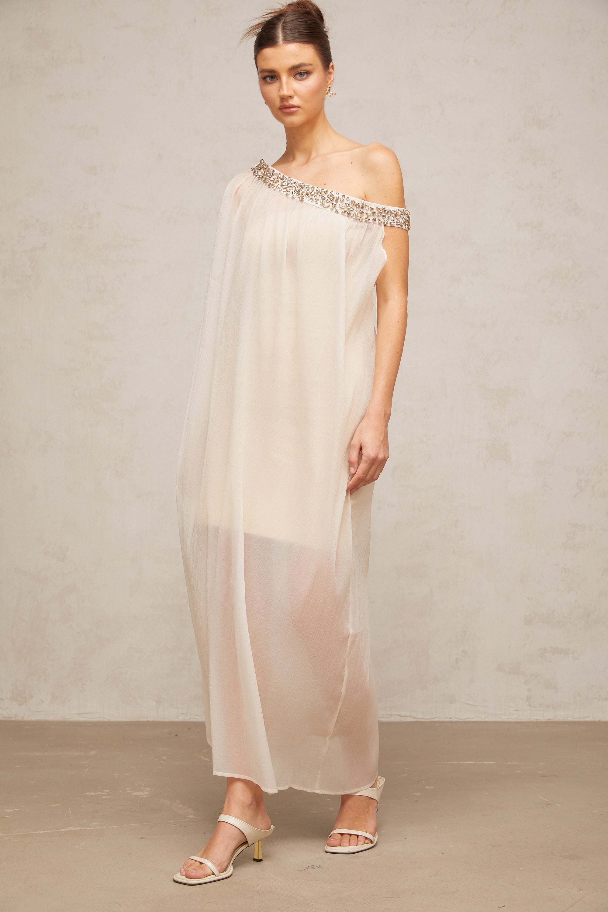 Austen crystal-embellished semi-sheer midi dress (Final Sale-US Only)