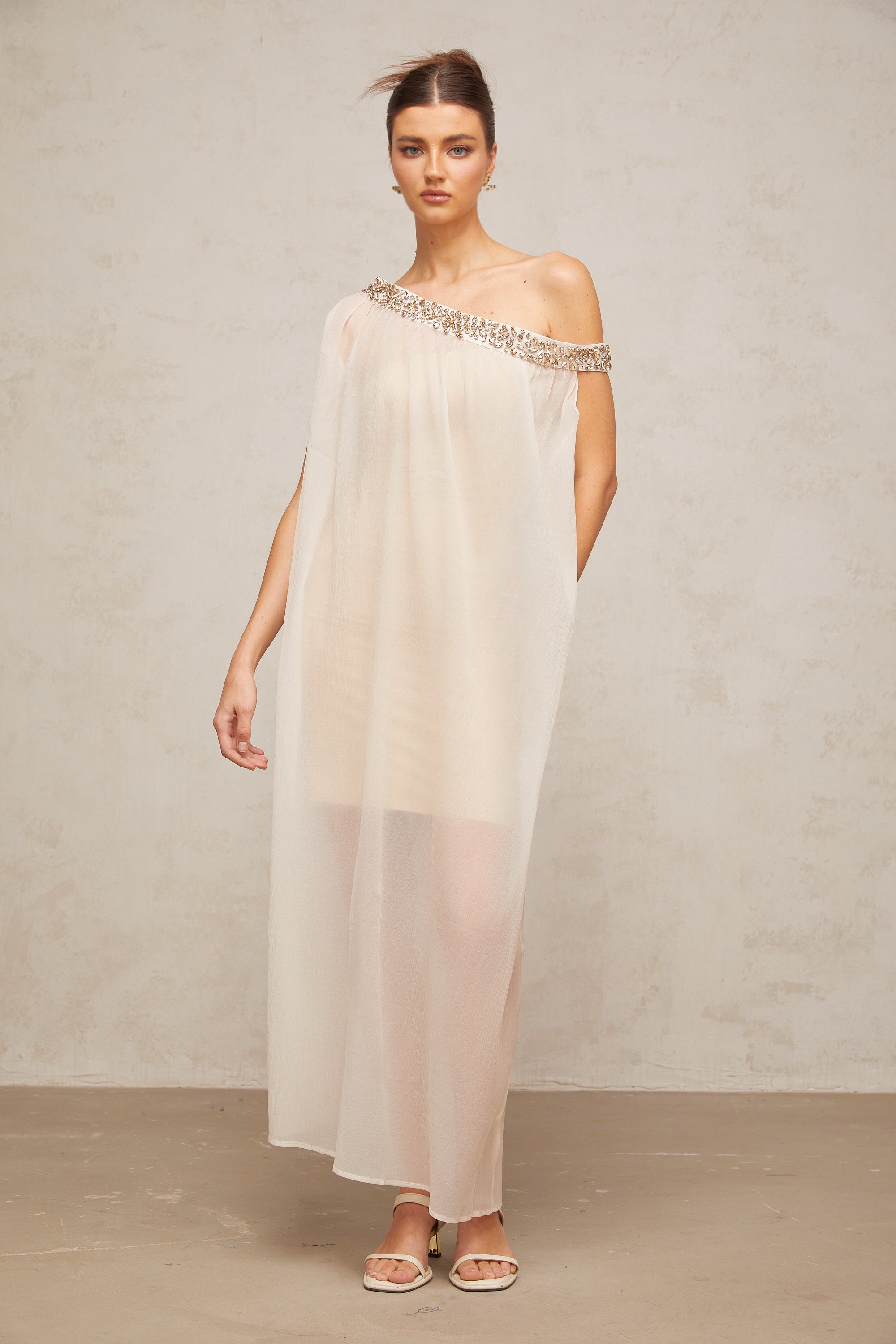 Austen crystal-embellished semi-sheer midi dress (Final Sale-US Only)