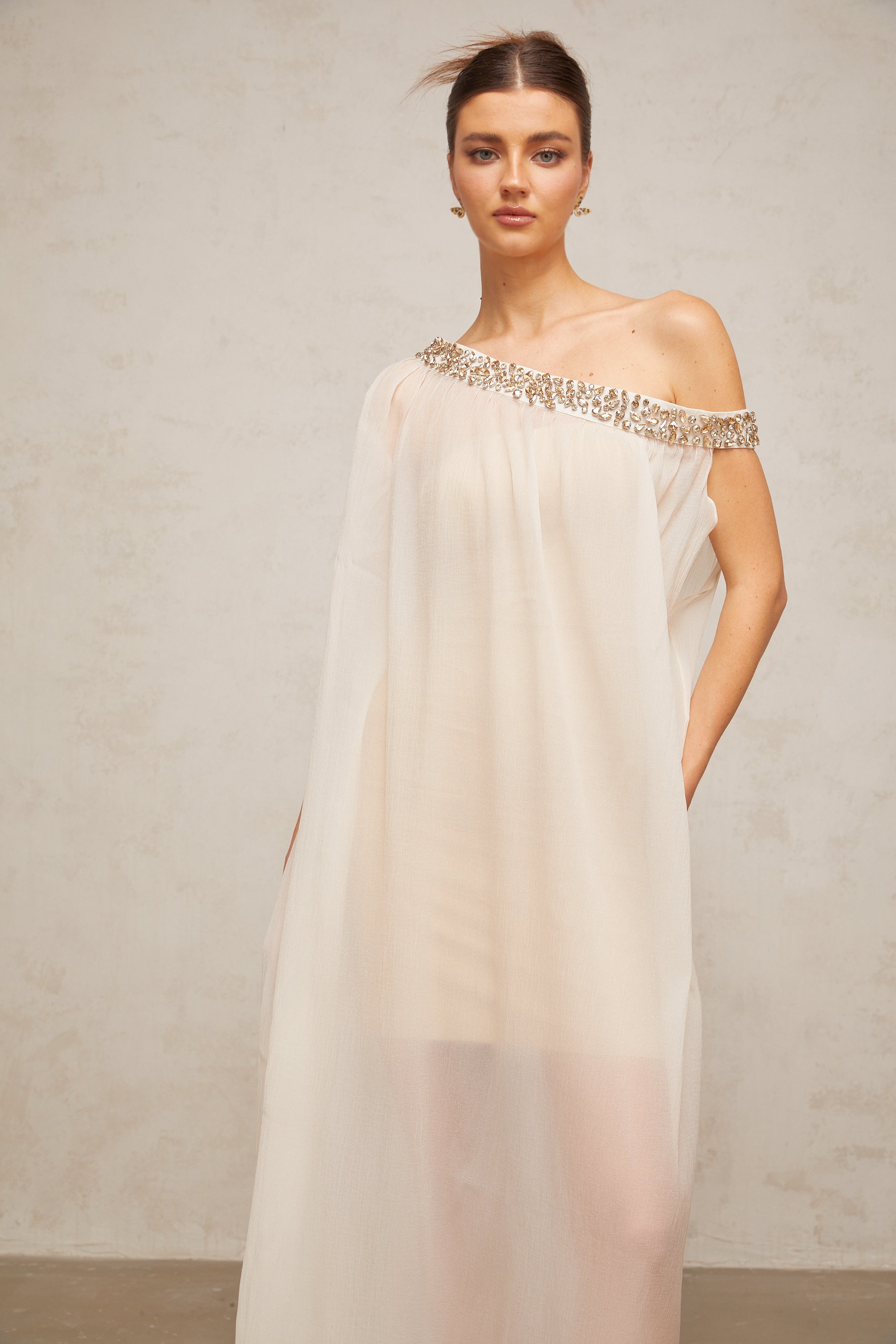 Austen crystal-embellished semi-sheer midi dress (Final Sale-US Only)