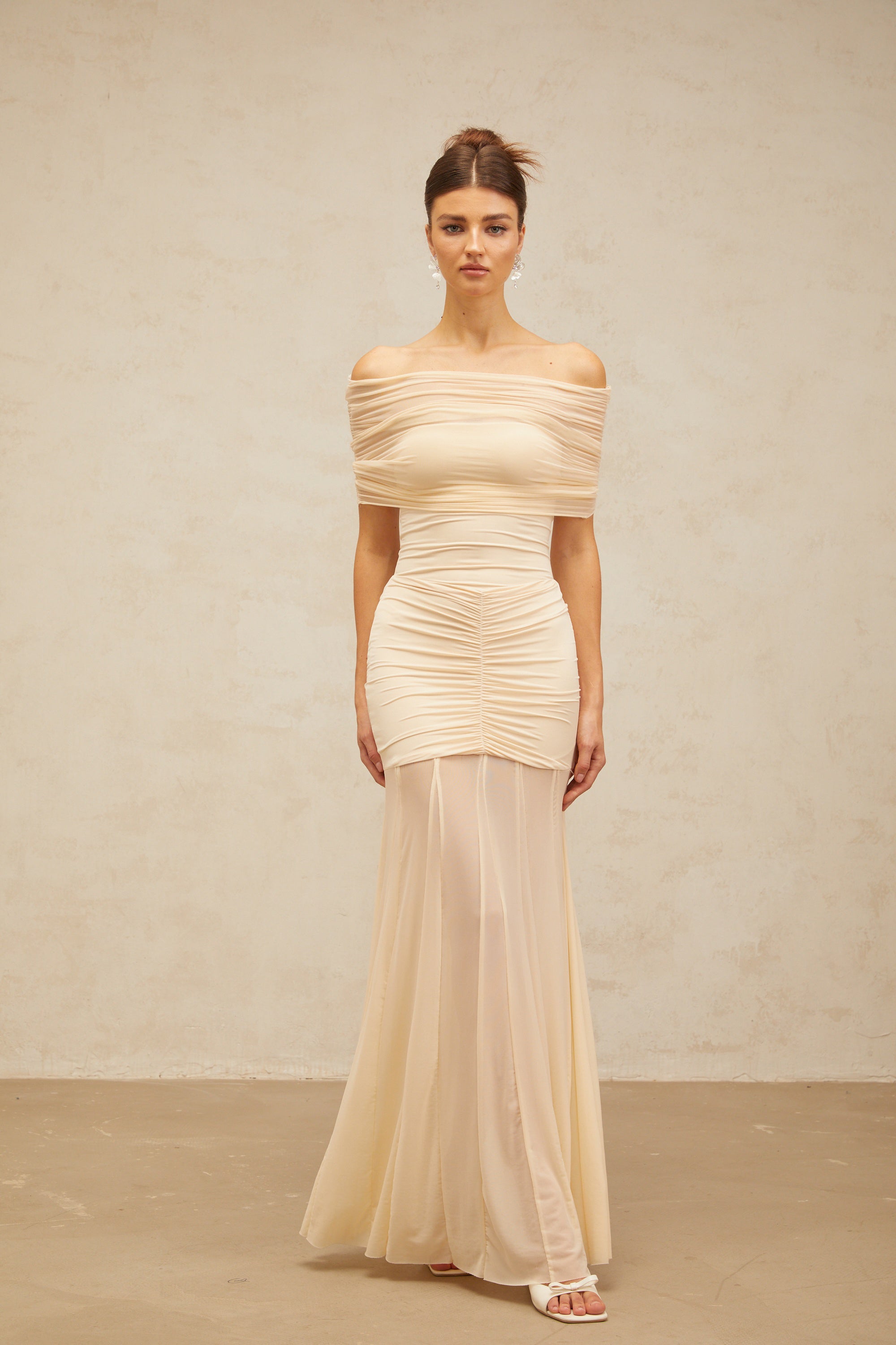 Ninon tulle-panel smocked maxi dress (Final Sale-US Only)