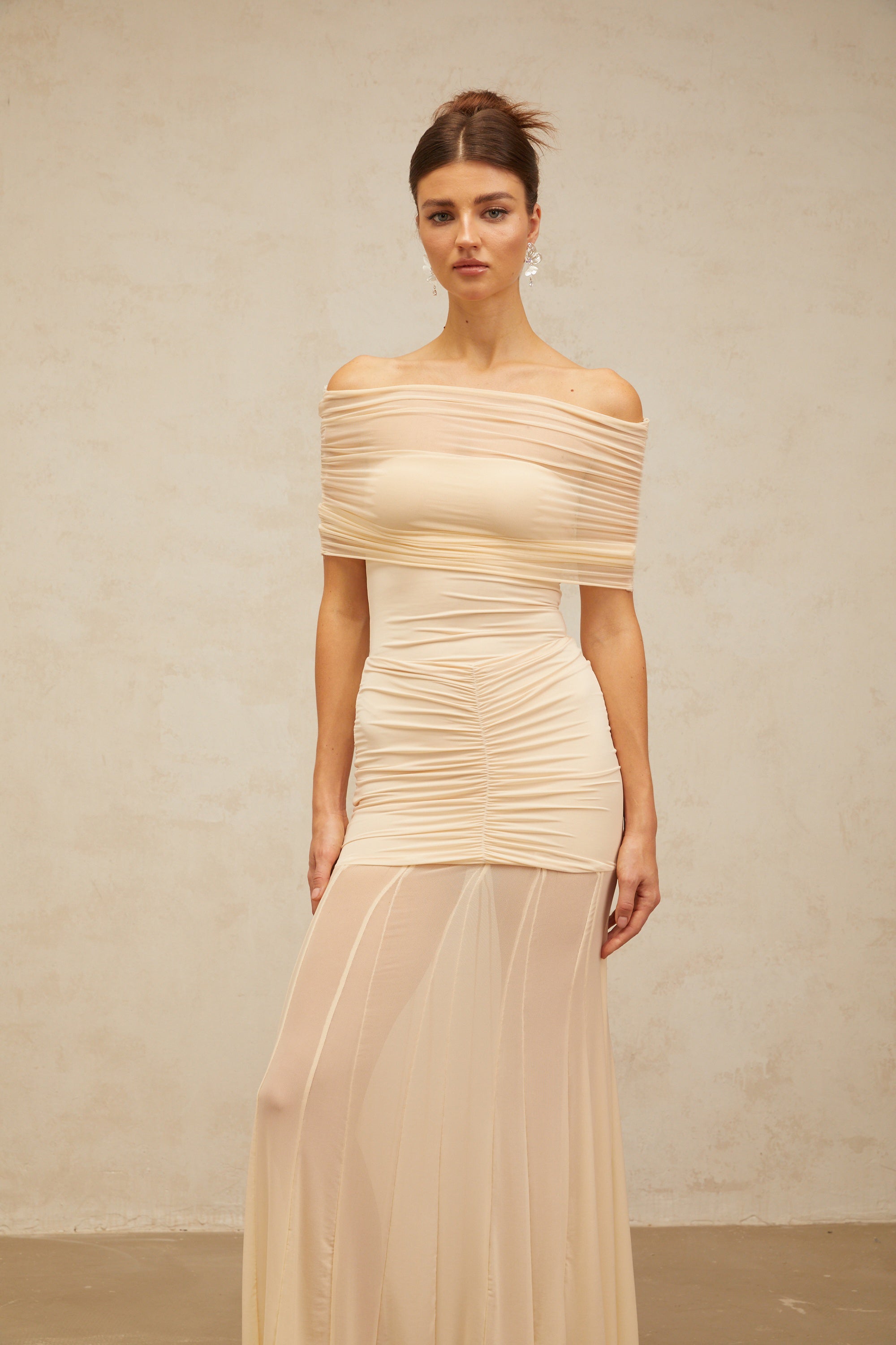 Ninon tulle-panel smocked maxi dress (Final Sale-US Only)