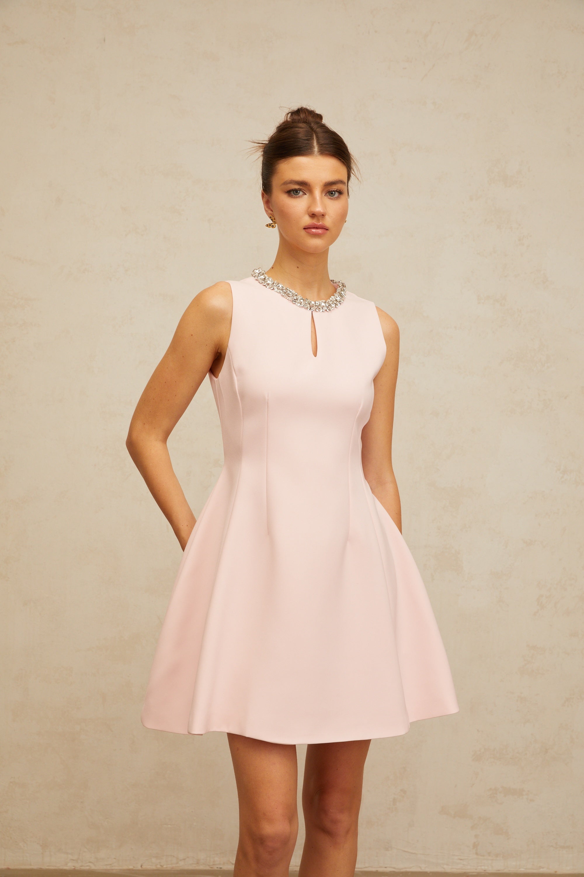Clothilde pink sequined puff mini dress (Final Sale-US Only)