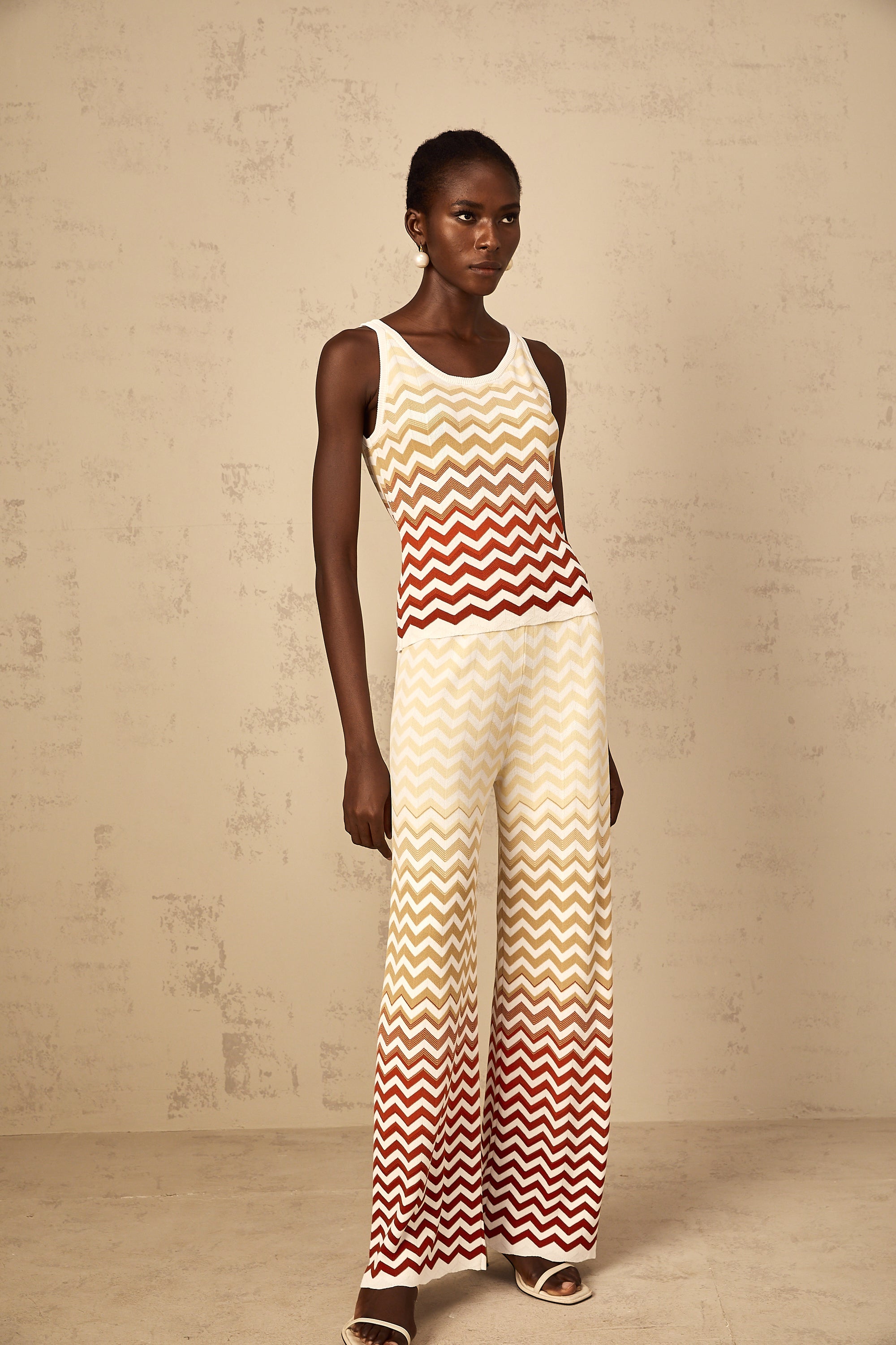 Isabelle Yellow Zigzag Knit Matching Set (Final Sale-US Only)