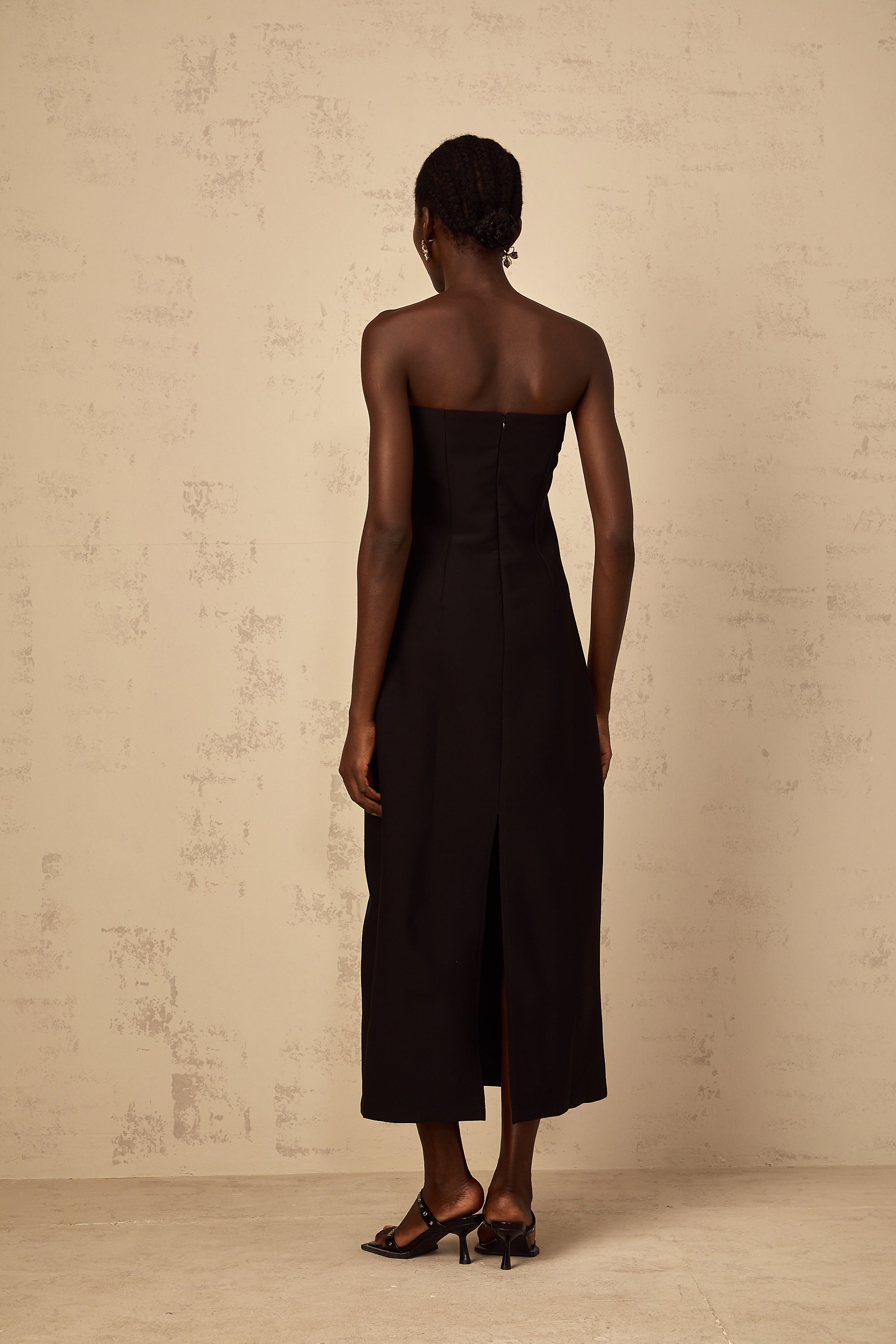Irène Sequin Embroidered Off-Shoulder Midi Dress in Black (Final Sale-US Only)