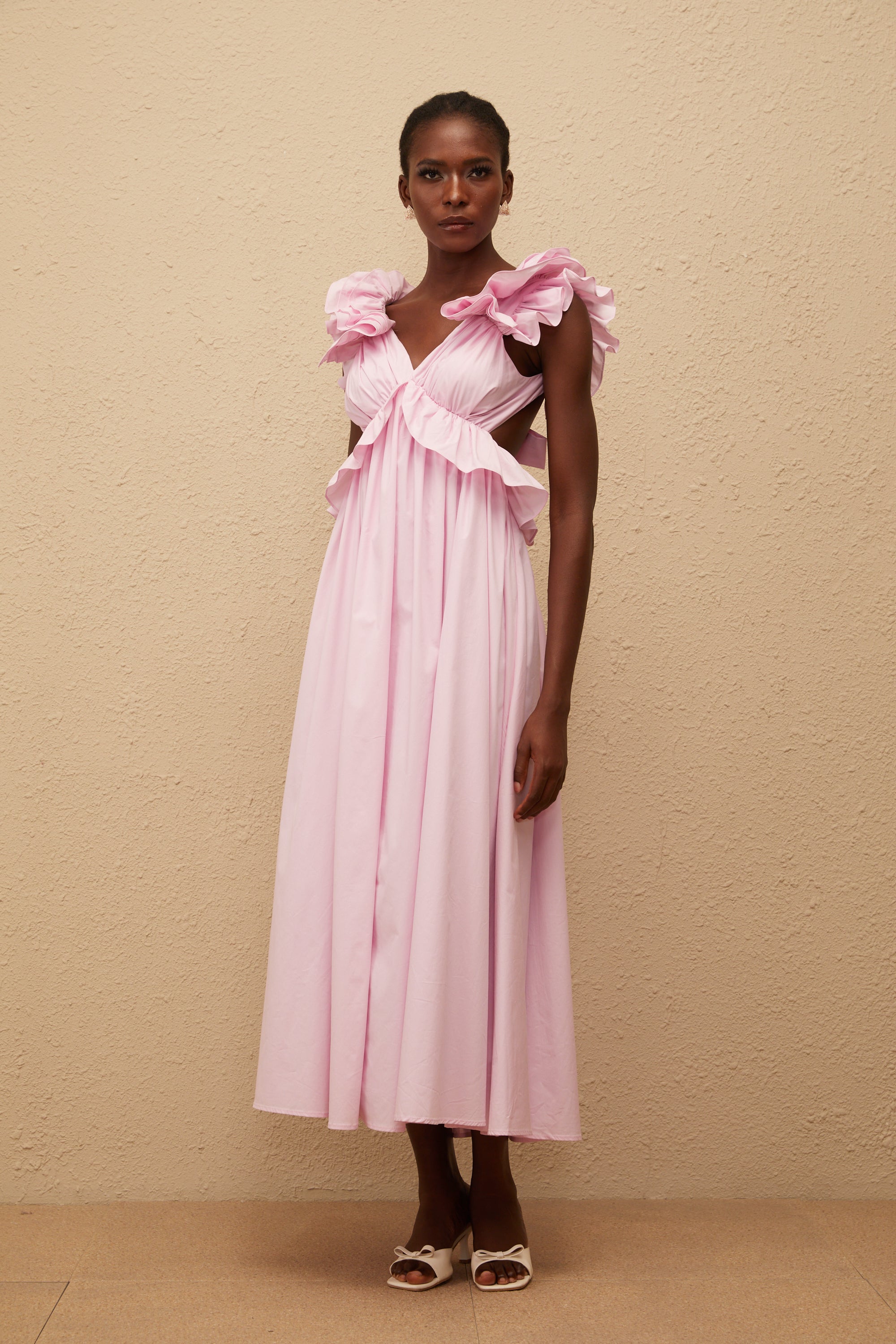 Adélaïde Pink Open Back Maxi Dress (Final Sale-US Only)