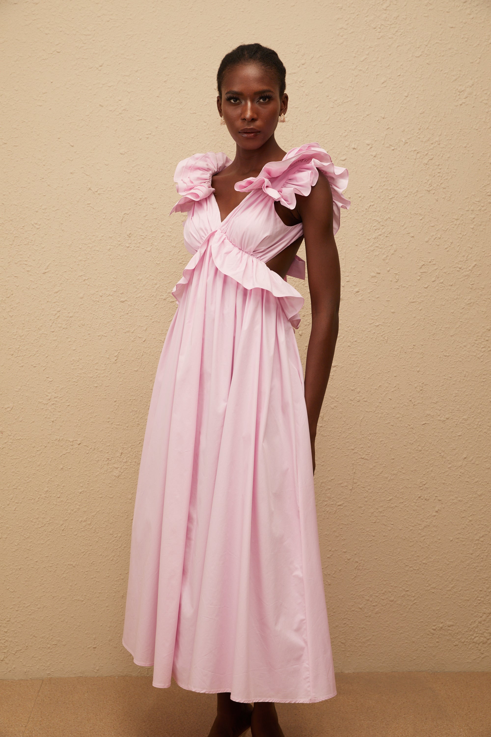 Adélaïde Pink Open Back Maxi Dress (Final Sale-US Only)