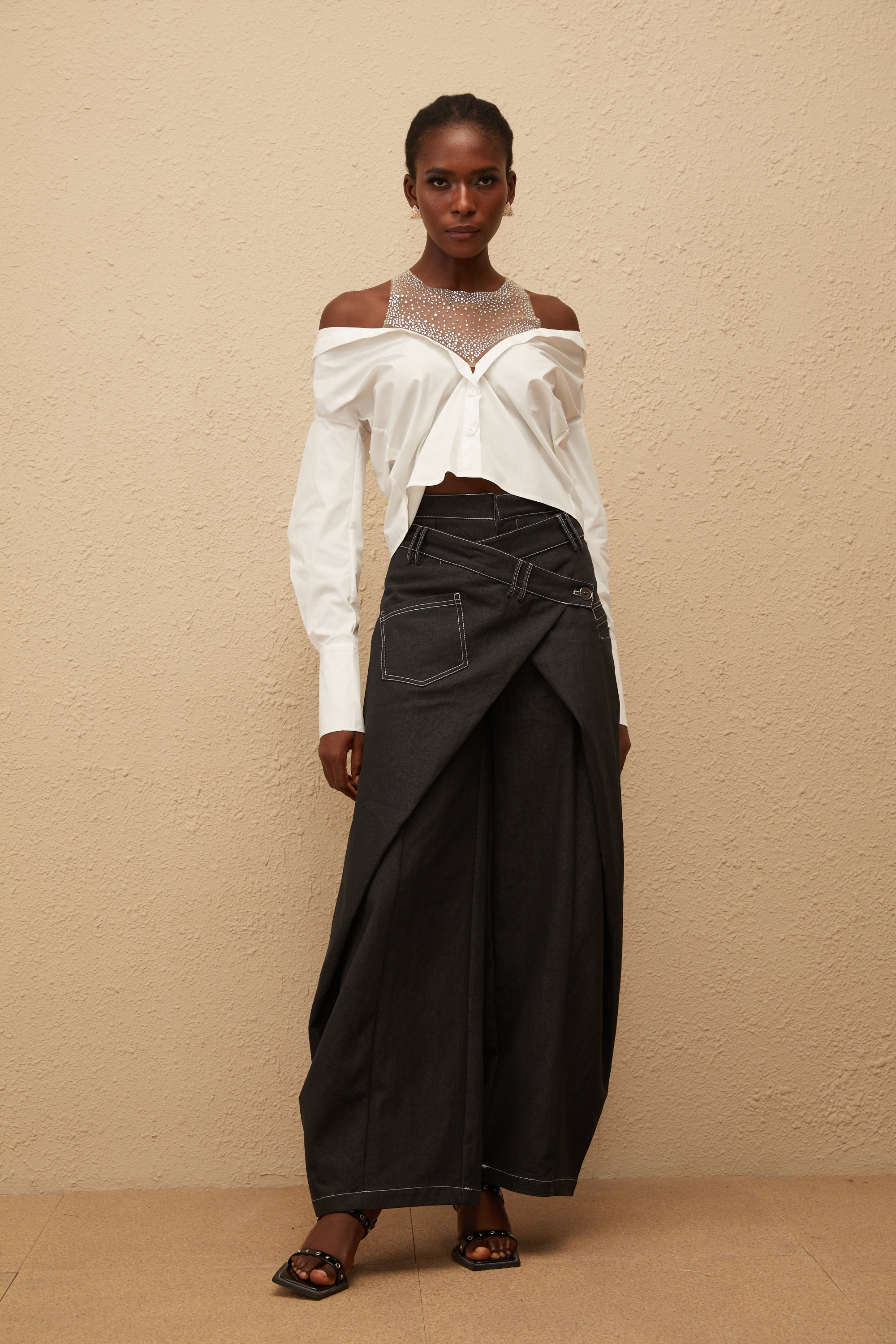 Emma Black Deconstructed Baggy Jeans (Final Sale)