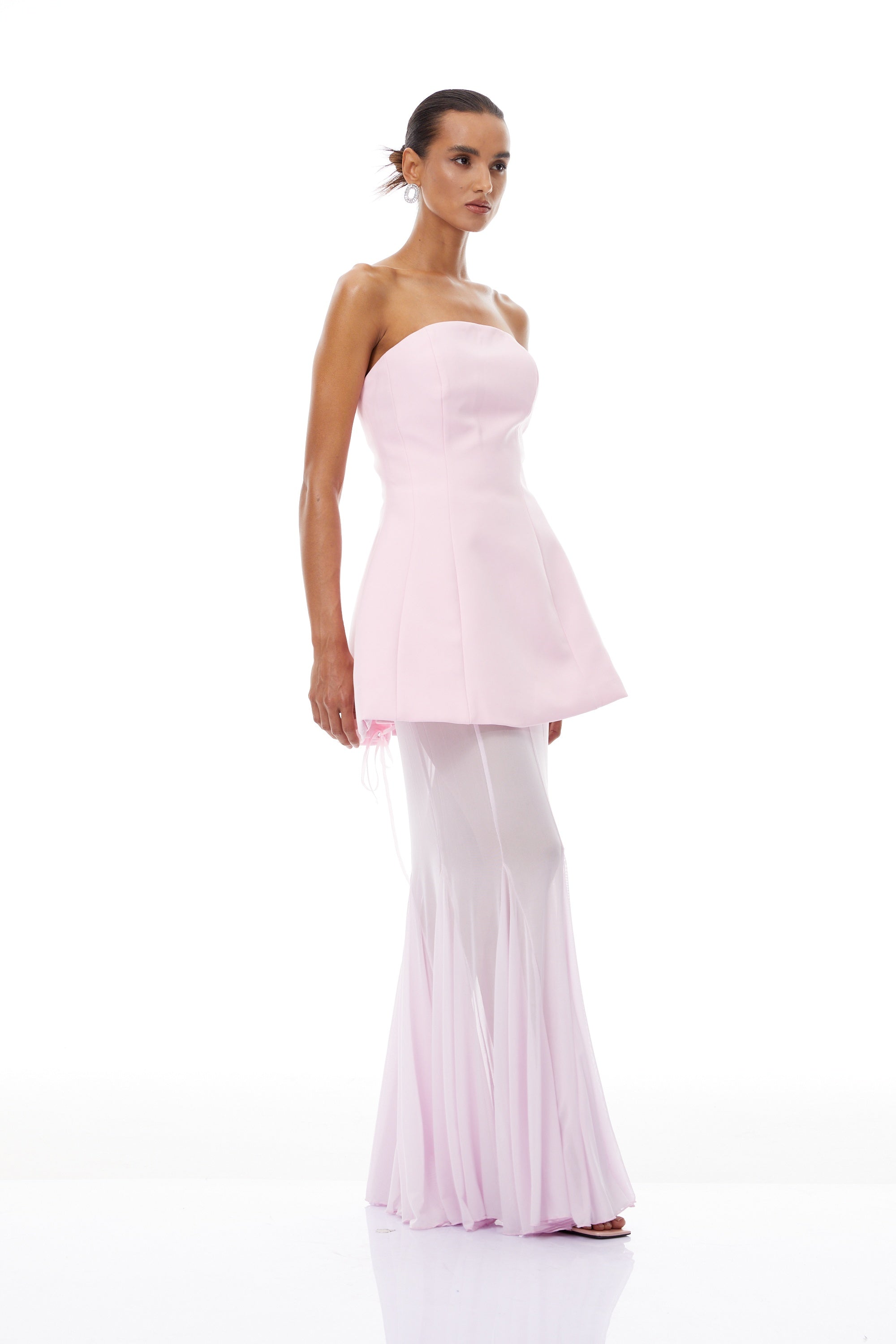 Mélanie Pink Corset Dress & Mesh Skirt Set (Final Sale-US Only)