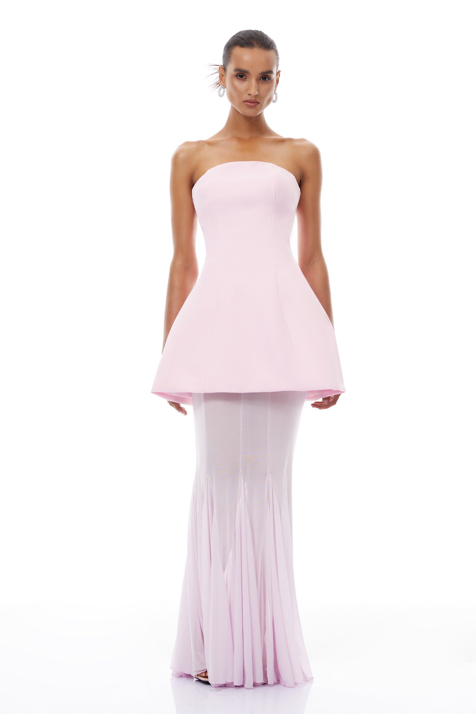 Mélanie Pink Corset Dress & Mesh Skirt Set
