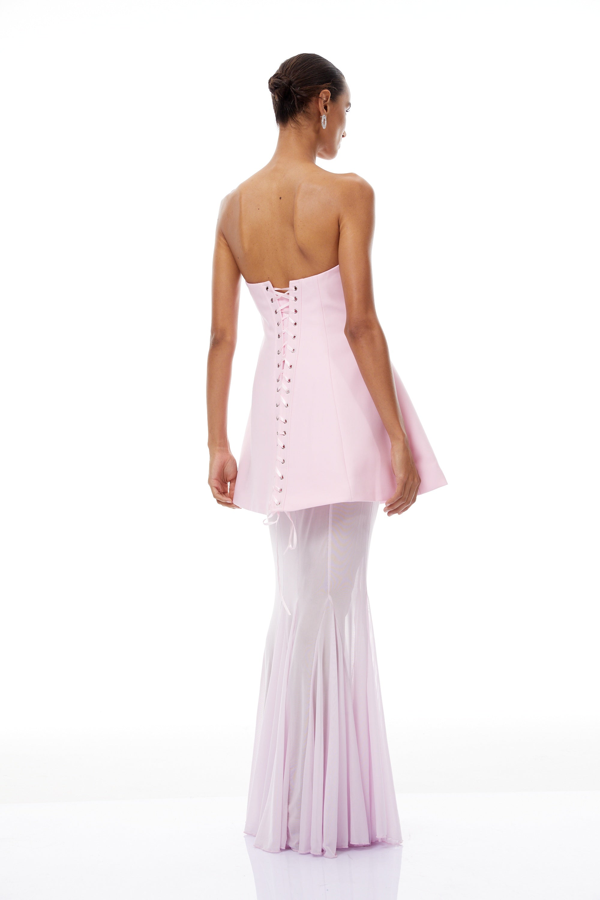 Mélanie Pink Corset Dress & Mesh Skirt Set (Final Sale-US Only)