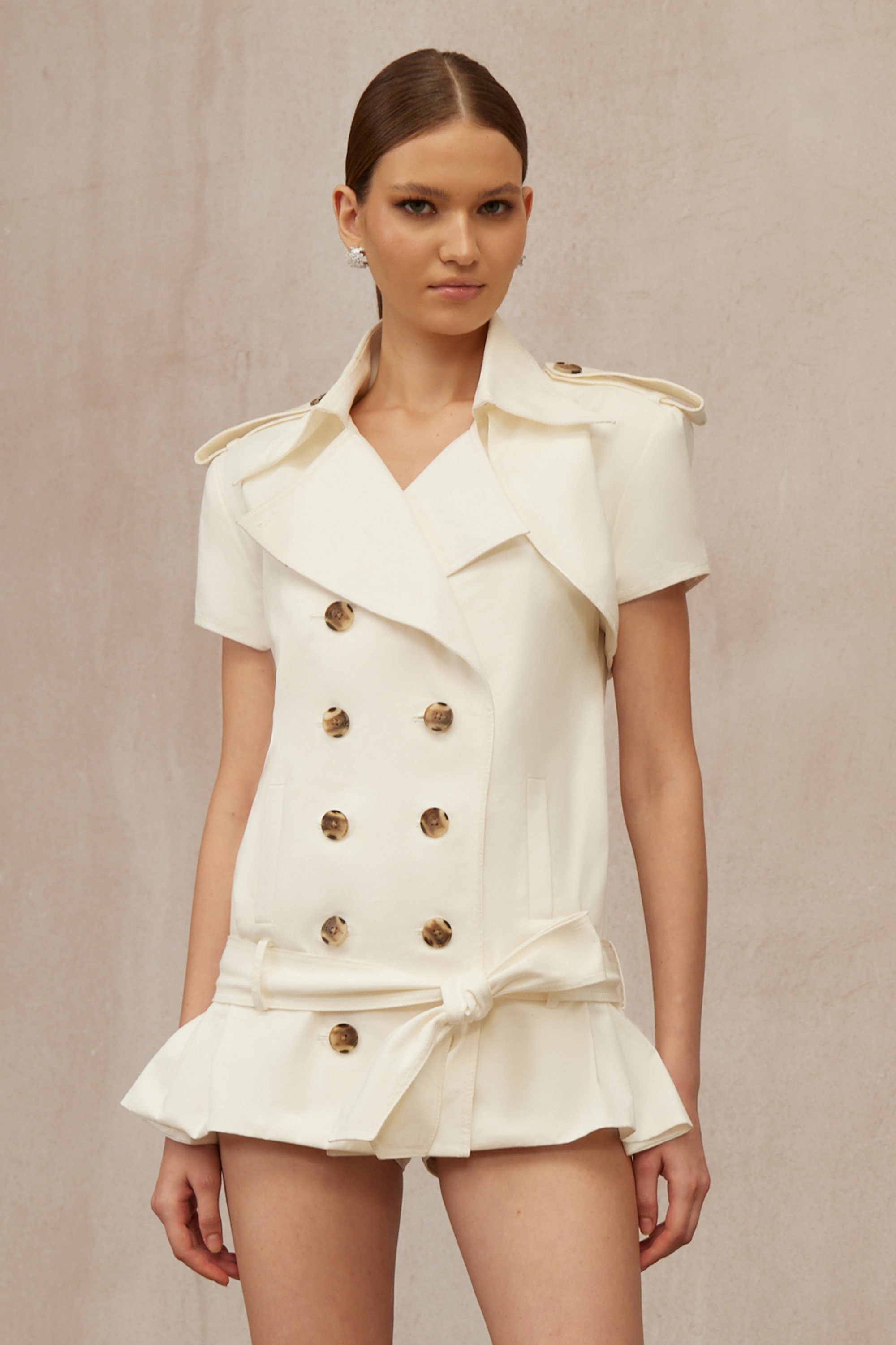 Trench-coat à double boutonnage Josette White