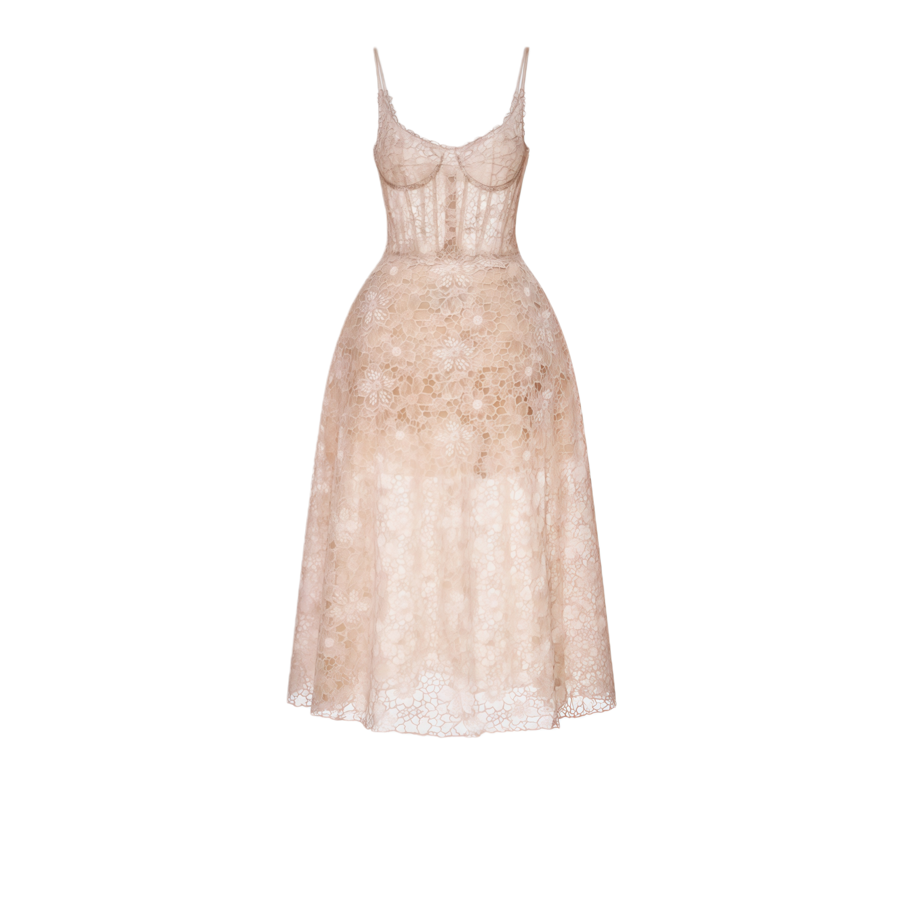 Kristoffer Pink Floral Lace Midi Dress (Final Sale-US Only)