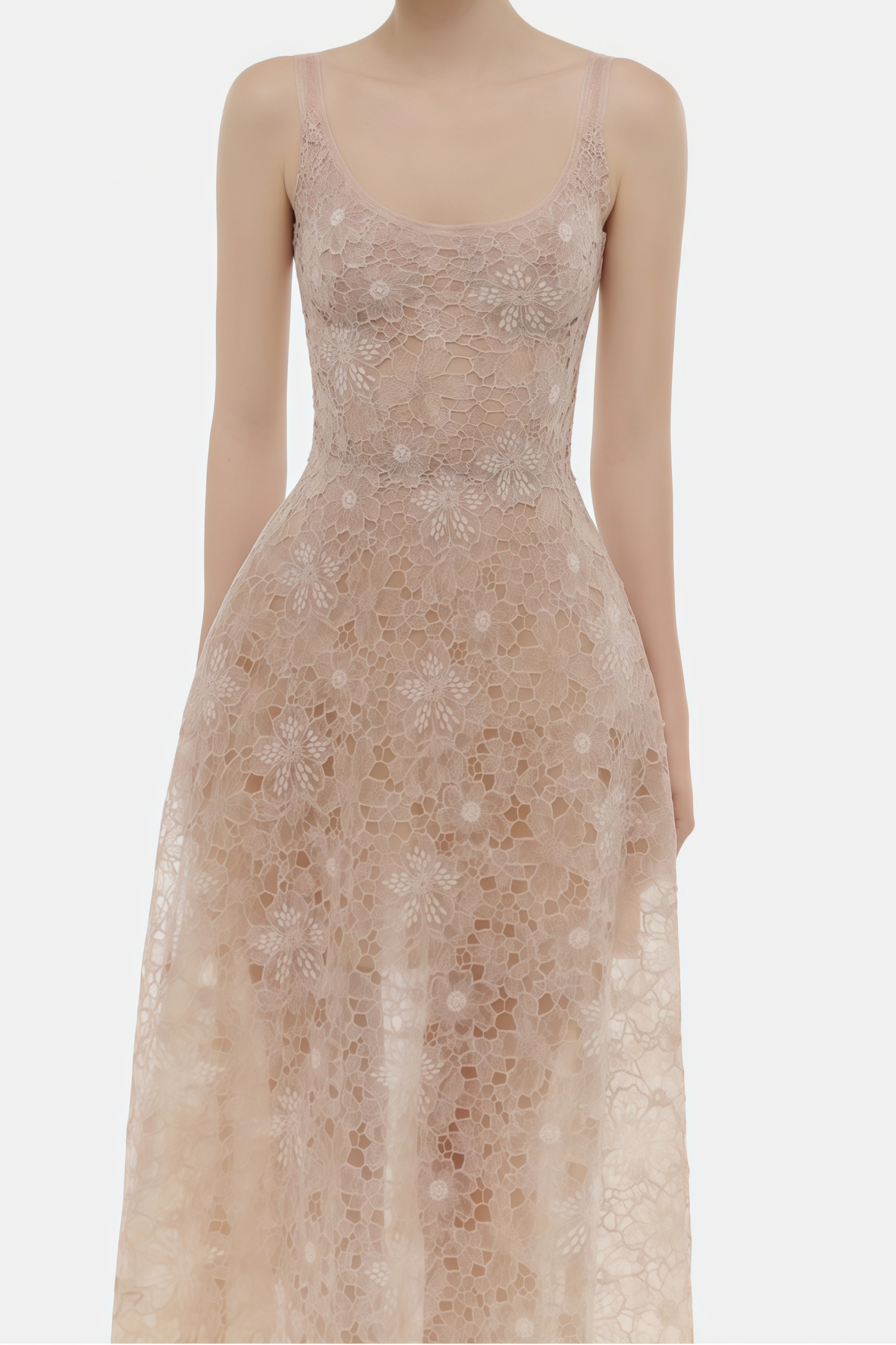 Kristoffer Pink Floral Lace Midi Dress (Final Sale-US Only)