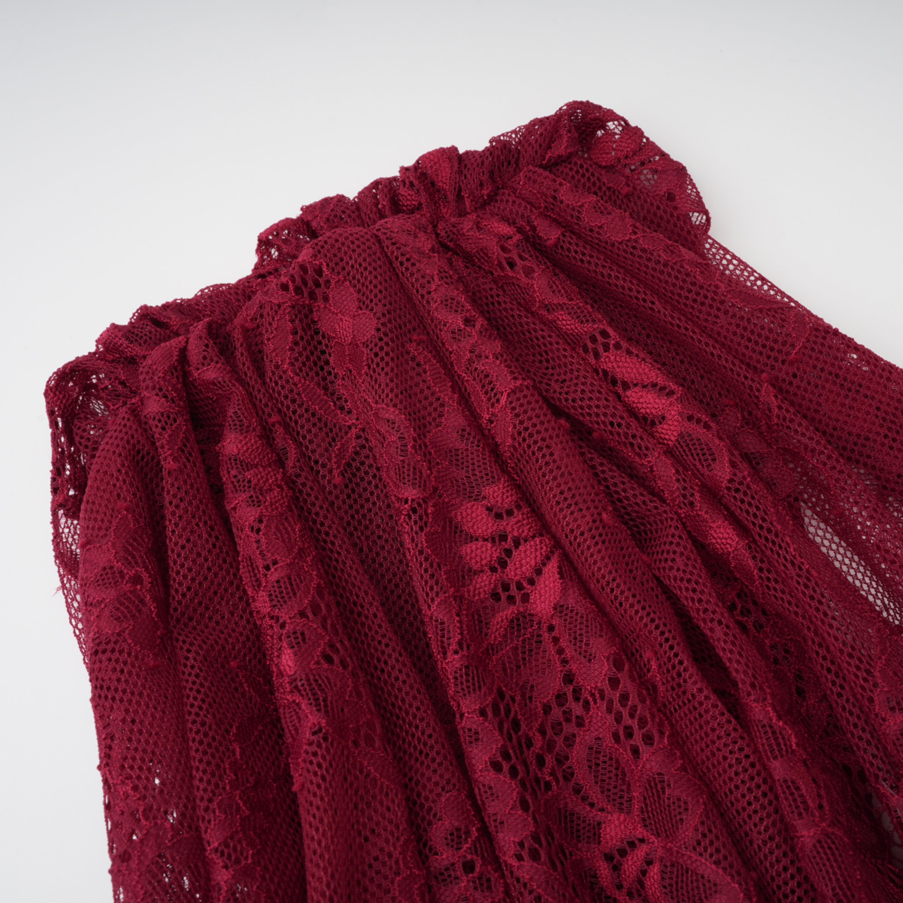 Stefania Ruby Red Floral Lace Maxi Gown (Final Sale-US Only)