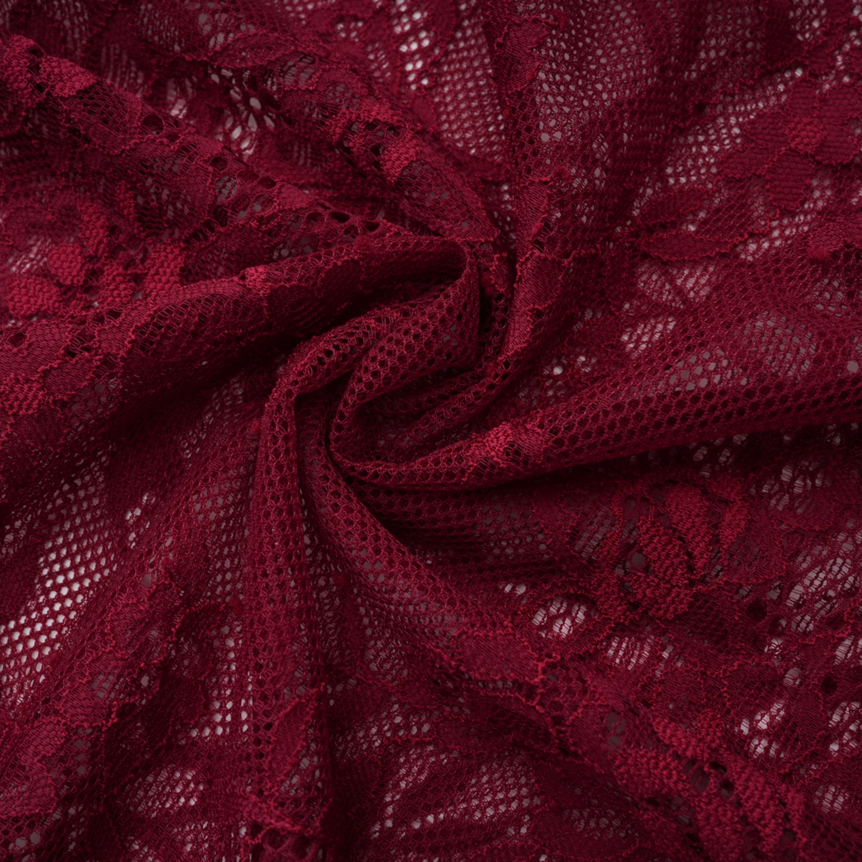 Stefania Ruby Red Floral Lace Maxi Gown (Final Sale-US Only)