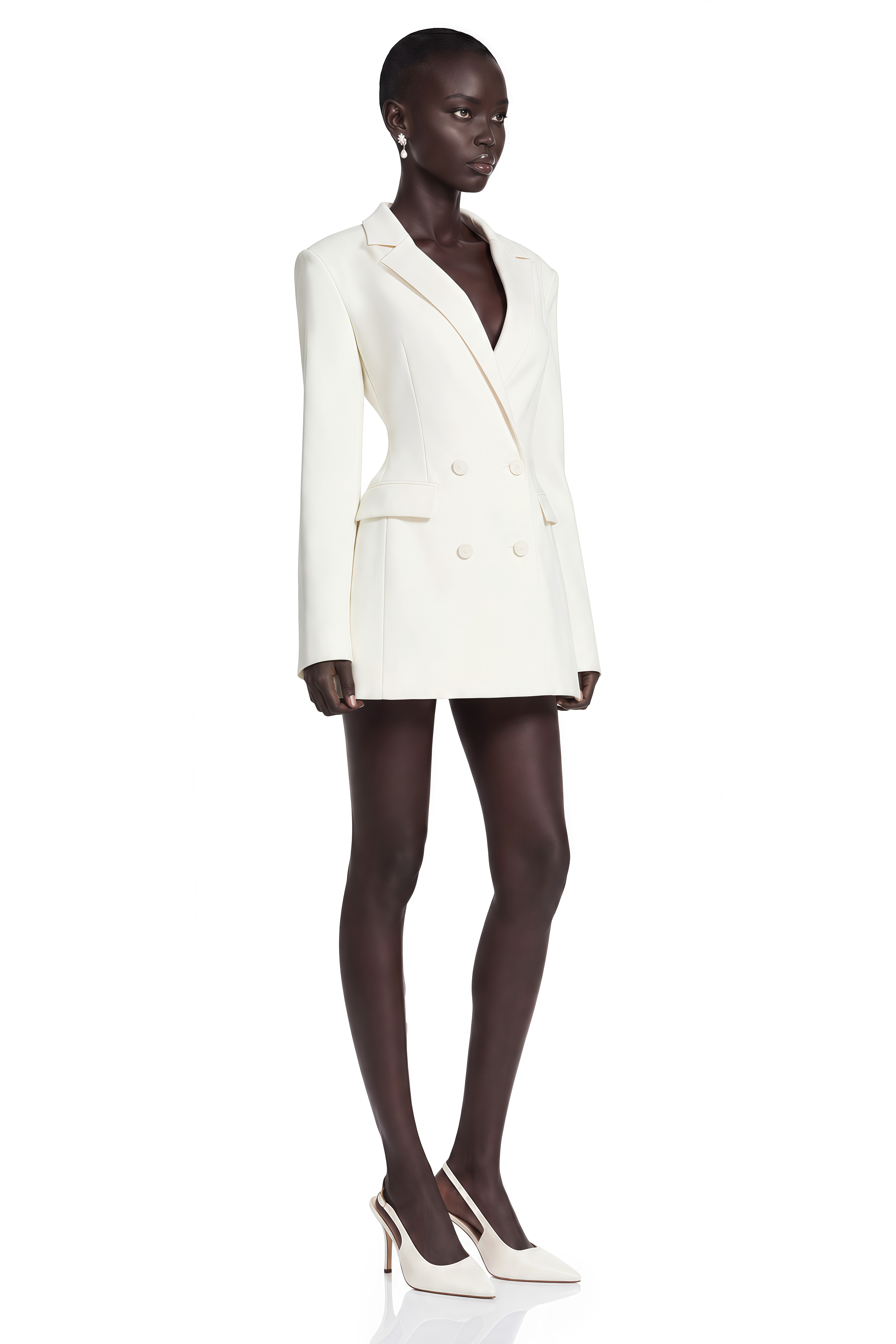 Robe-blazer à double boutonnage Osanne White