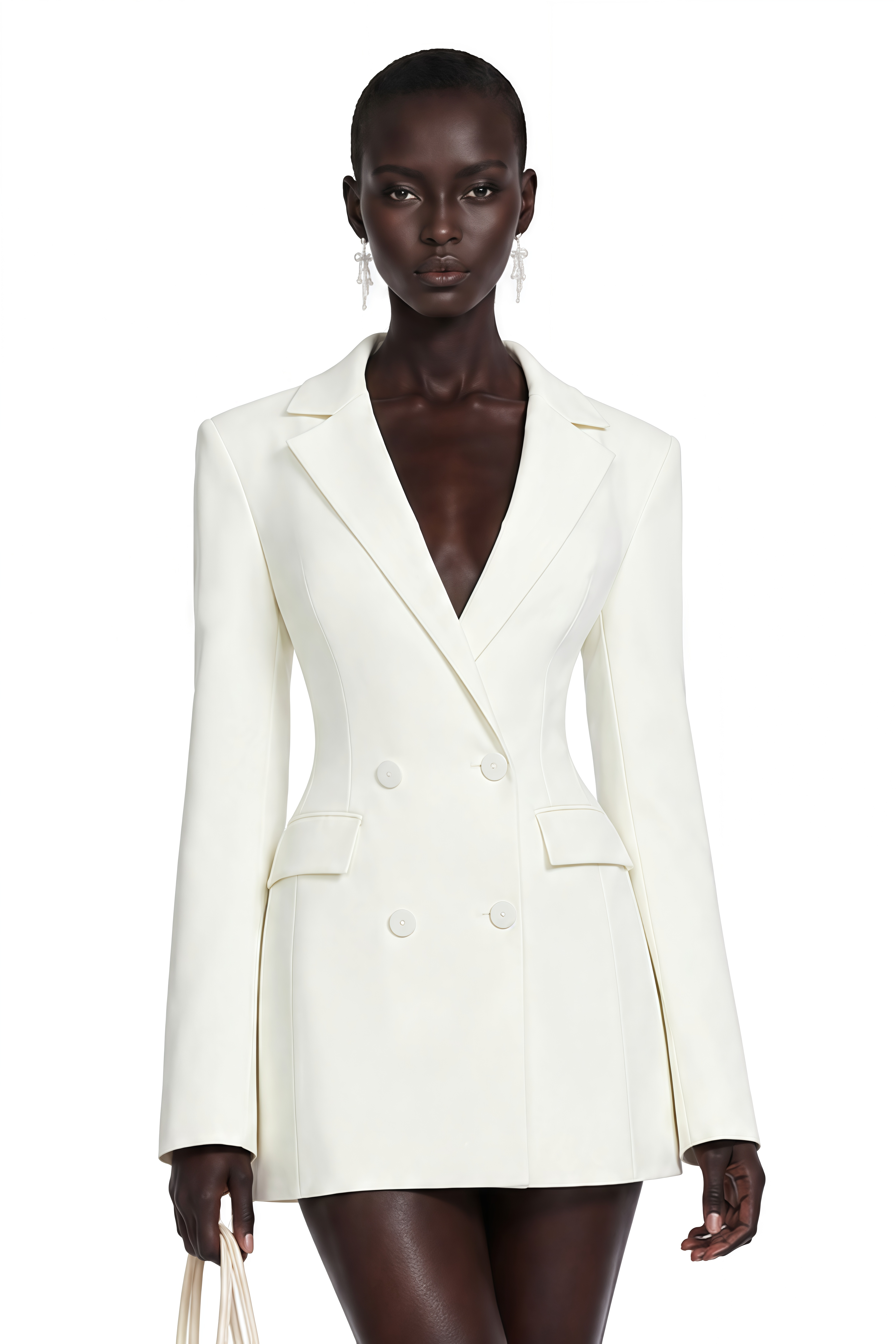 Robe-blazer à double boutonnage Osanne White