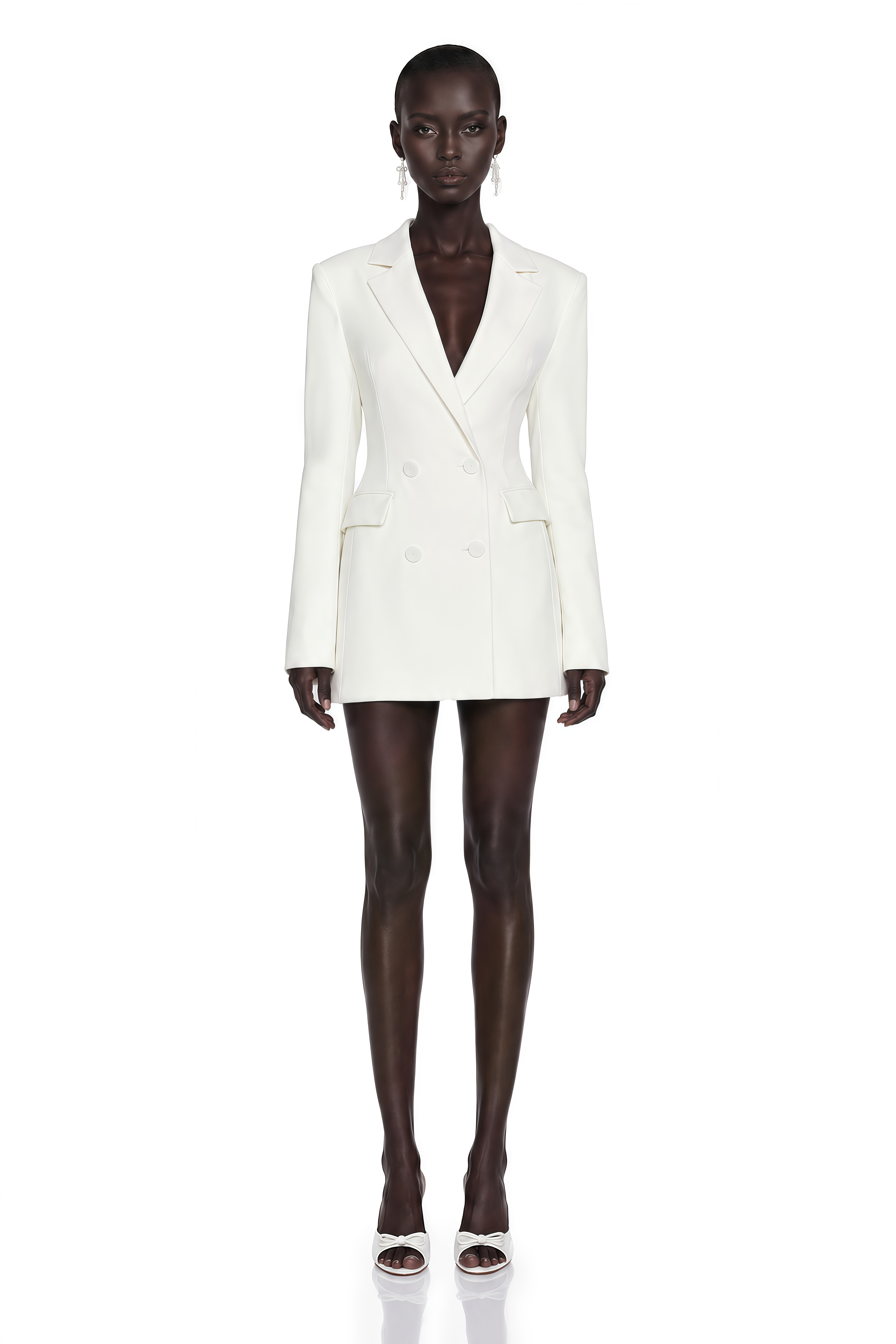 Robe-blazer à double boutonnage Osanne White