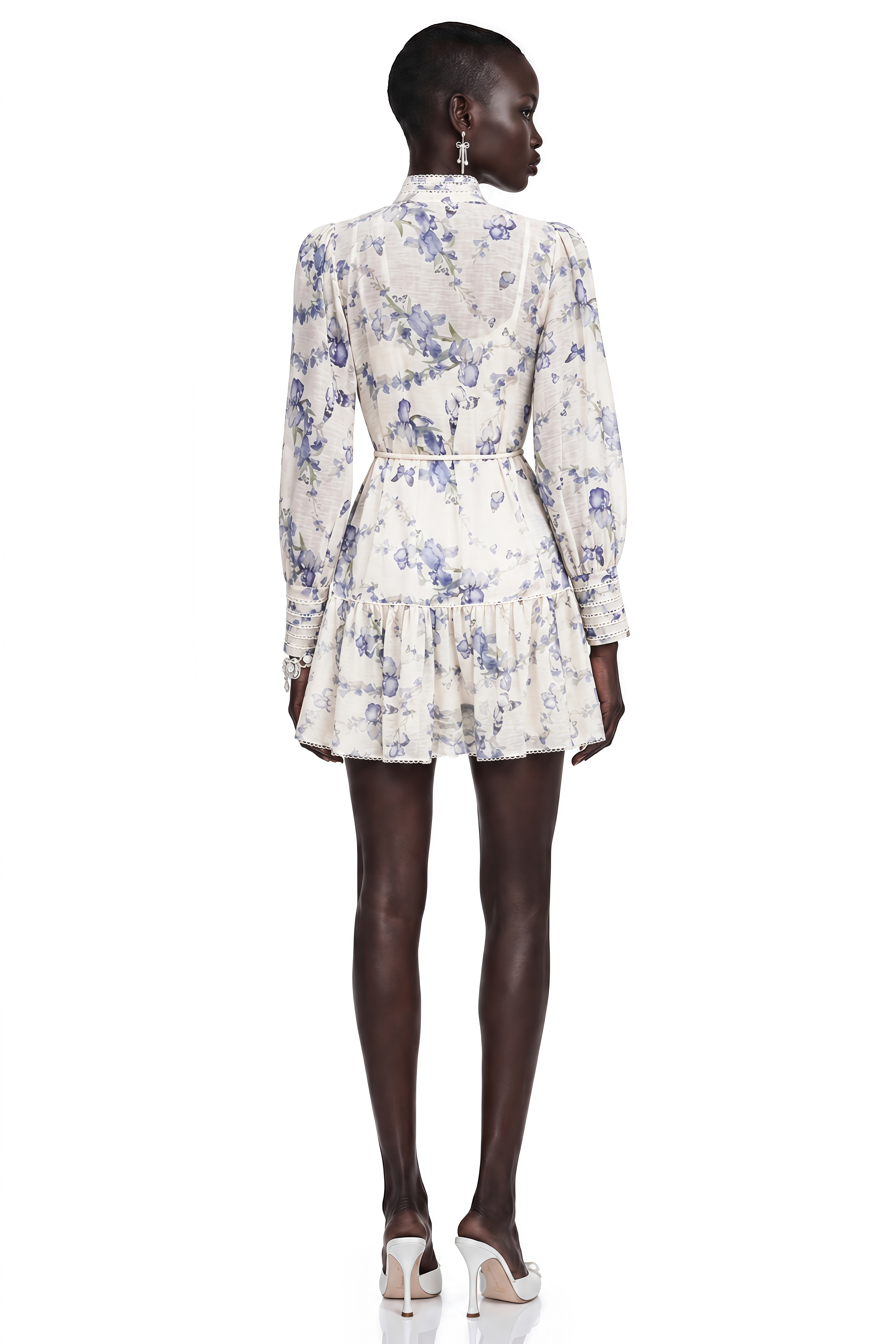 Mini-robe évasée en mousseline à imprimé floral « Blandine »