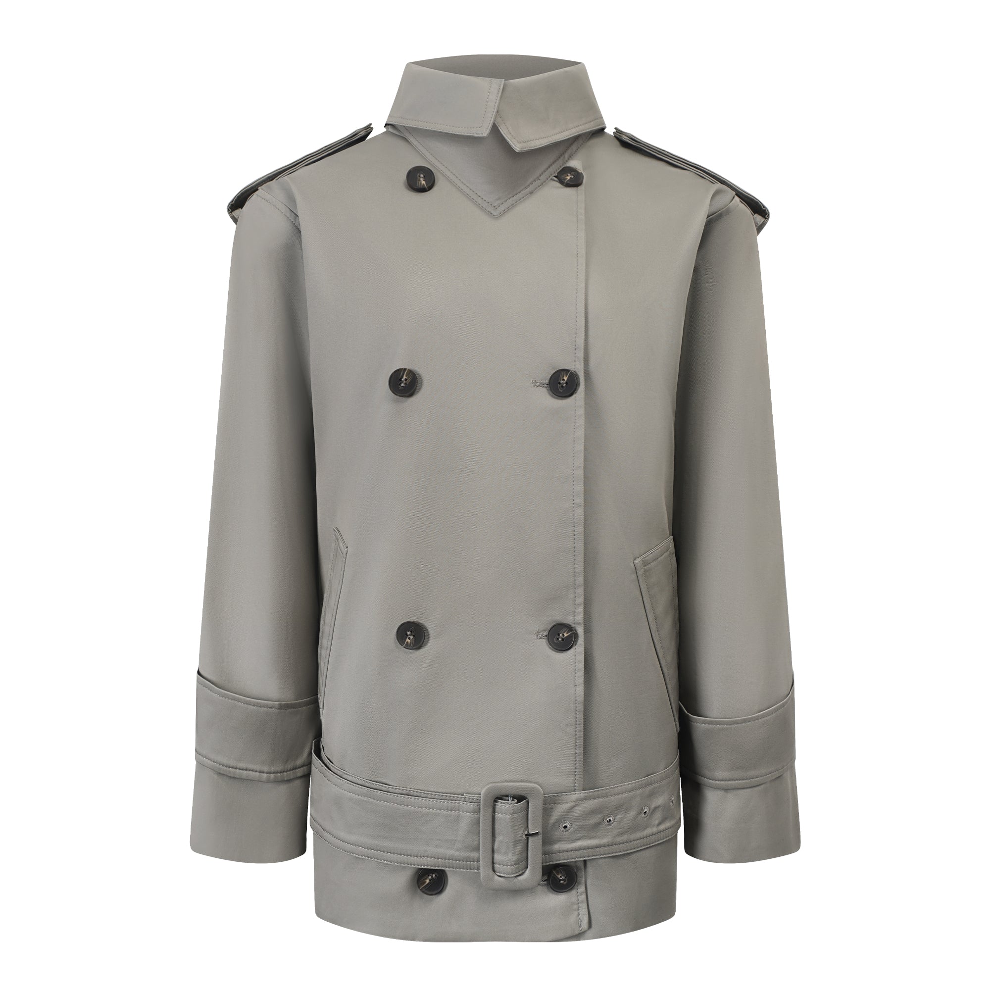 Trench-coat à double boutonnage et ceinture Mavis Grey