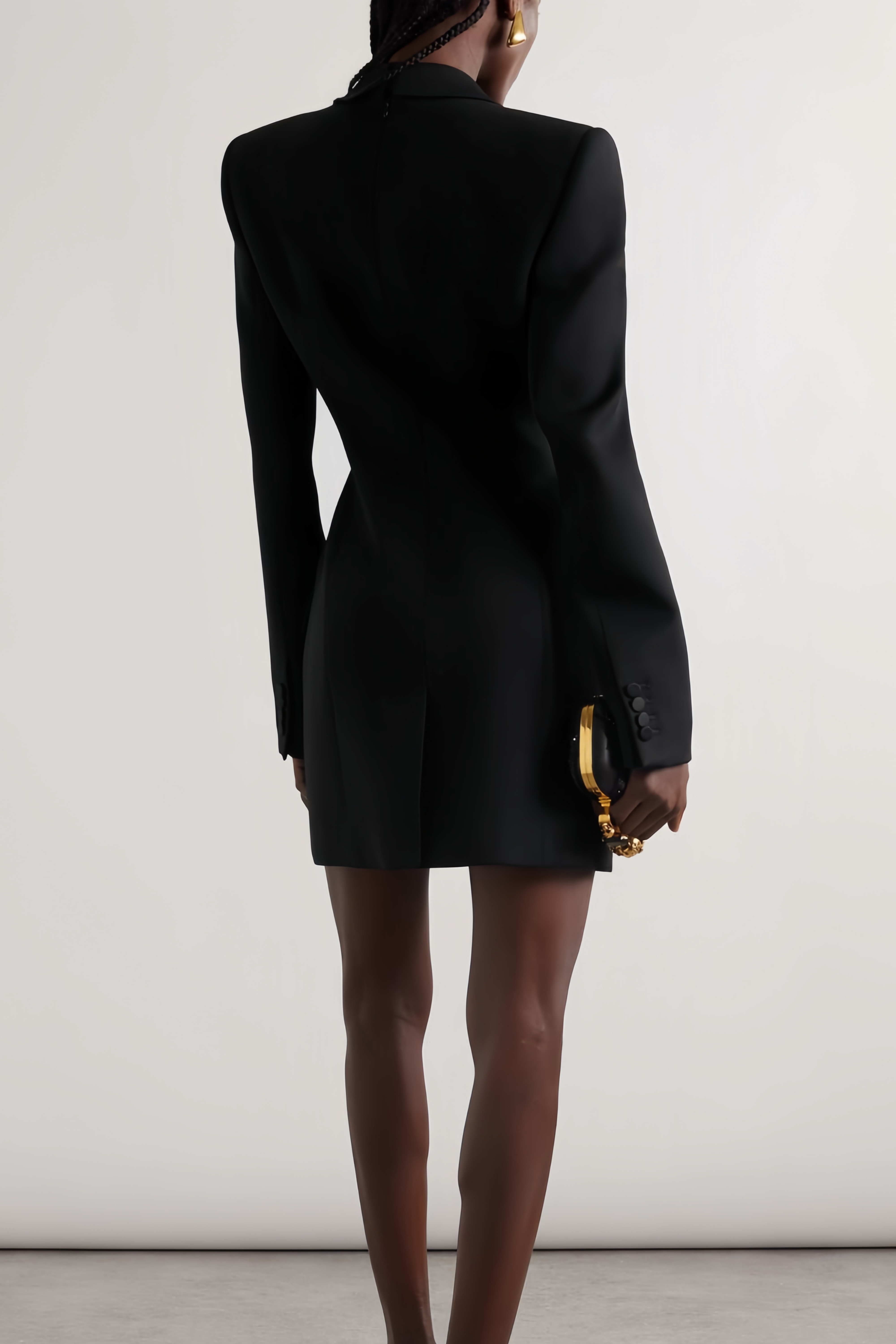 Mini-robe Joséphine à col en V et col en satin