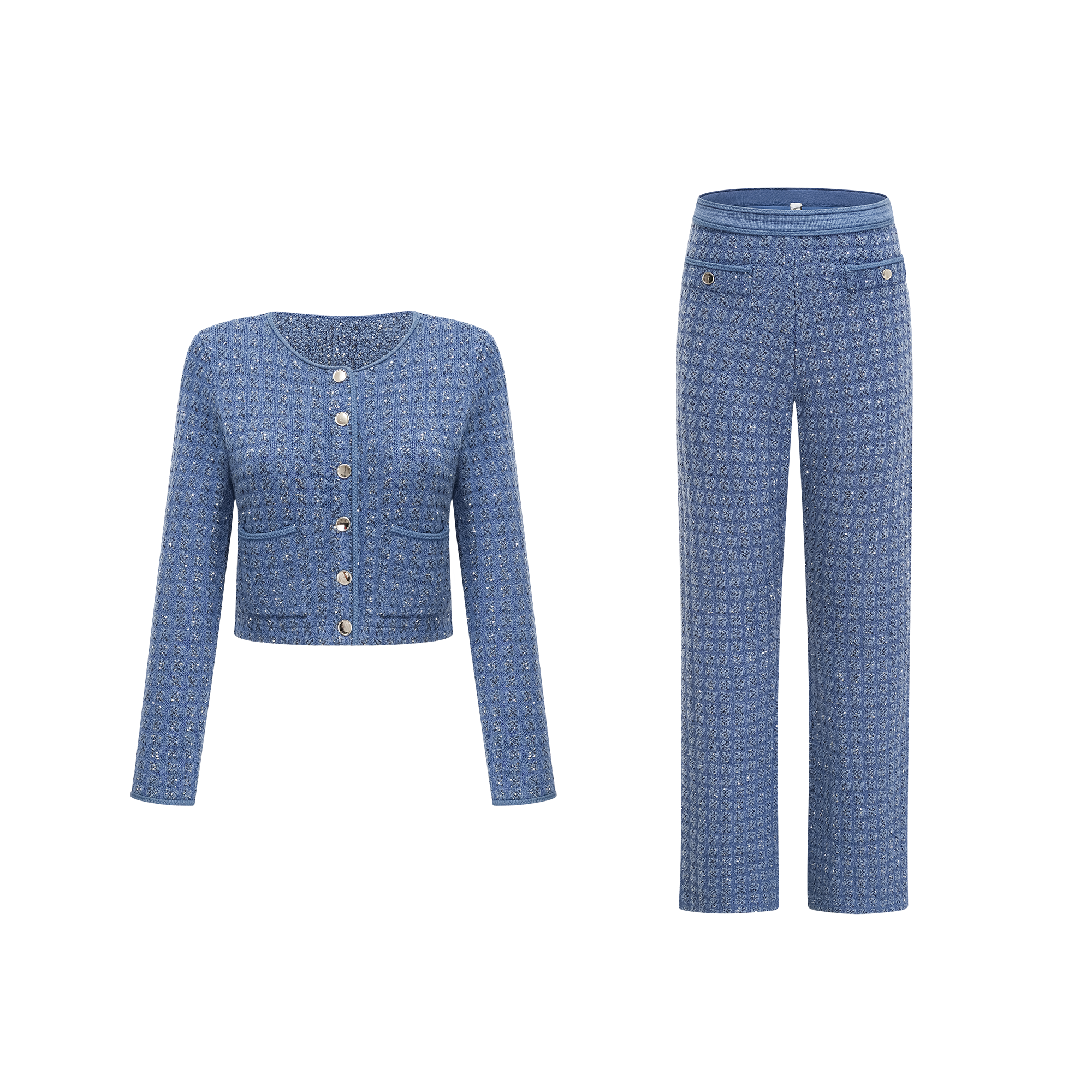 Ghislaine sequin-embellished jacket & trousers matching set (Final Sale)