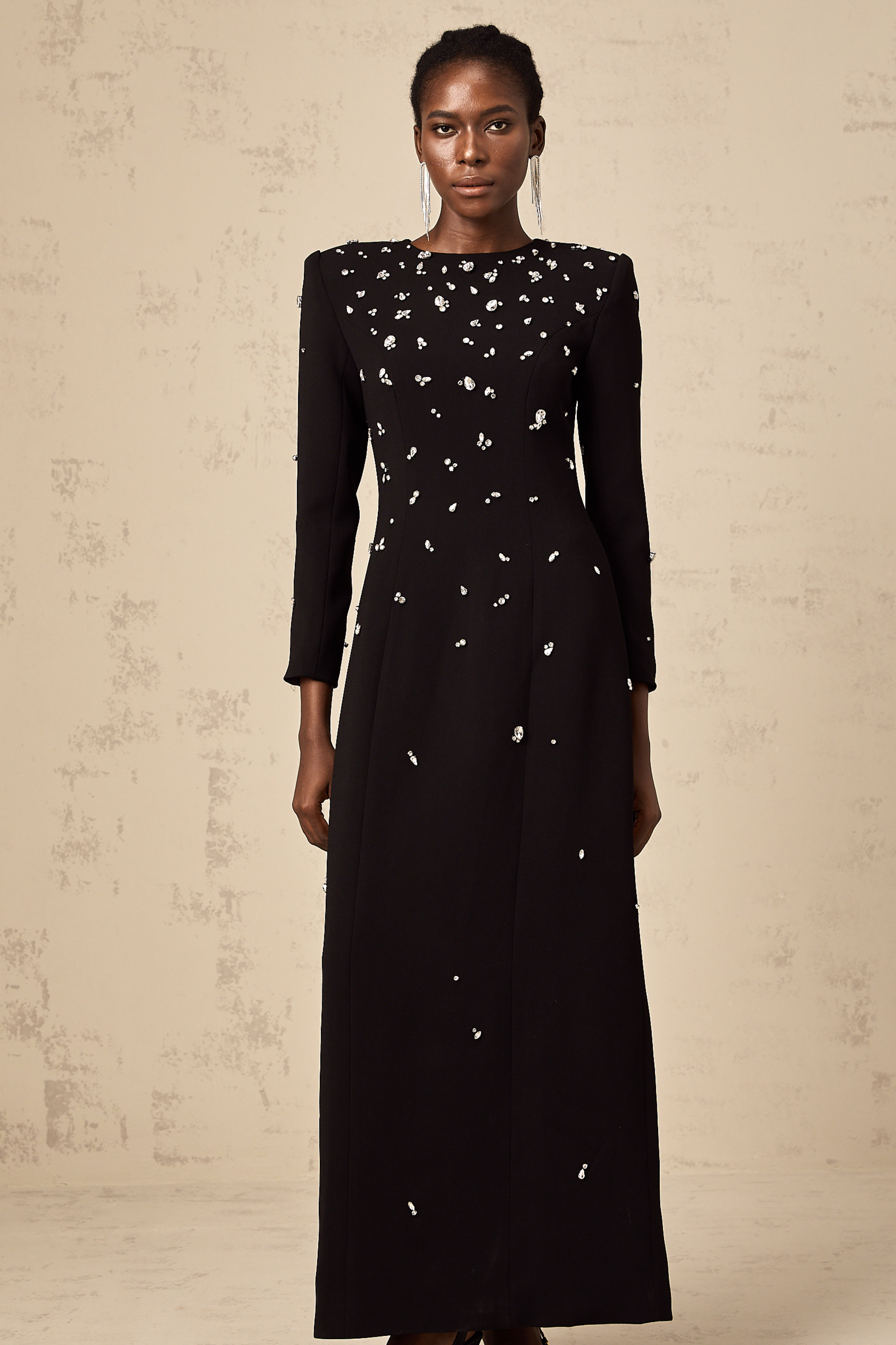 Imelda black crystal-embellished maxi dress (Final Sale)