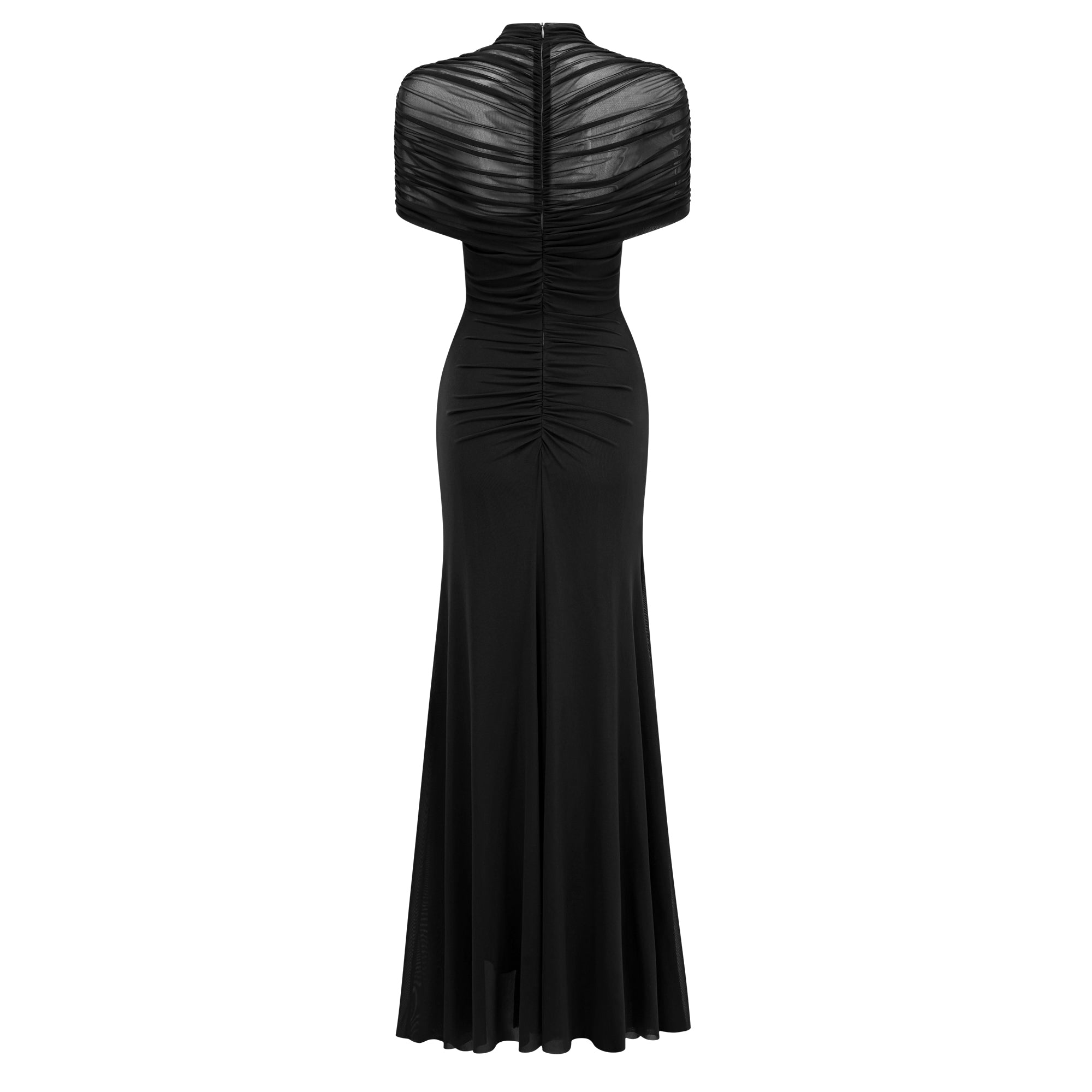 Bruna Cut-Out Ruched Mesh Maxi Dress (Final Sale-US Only)