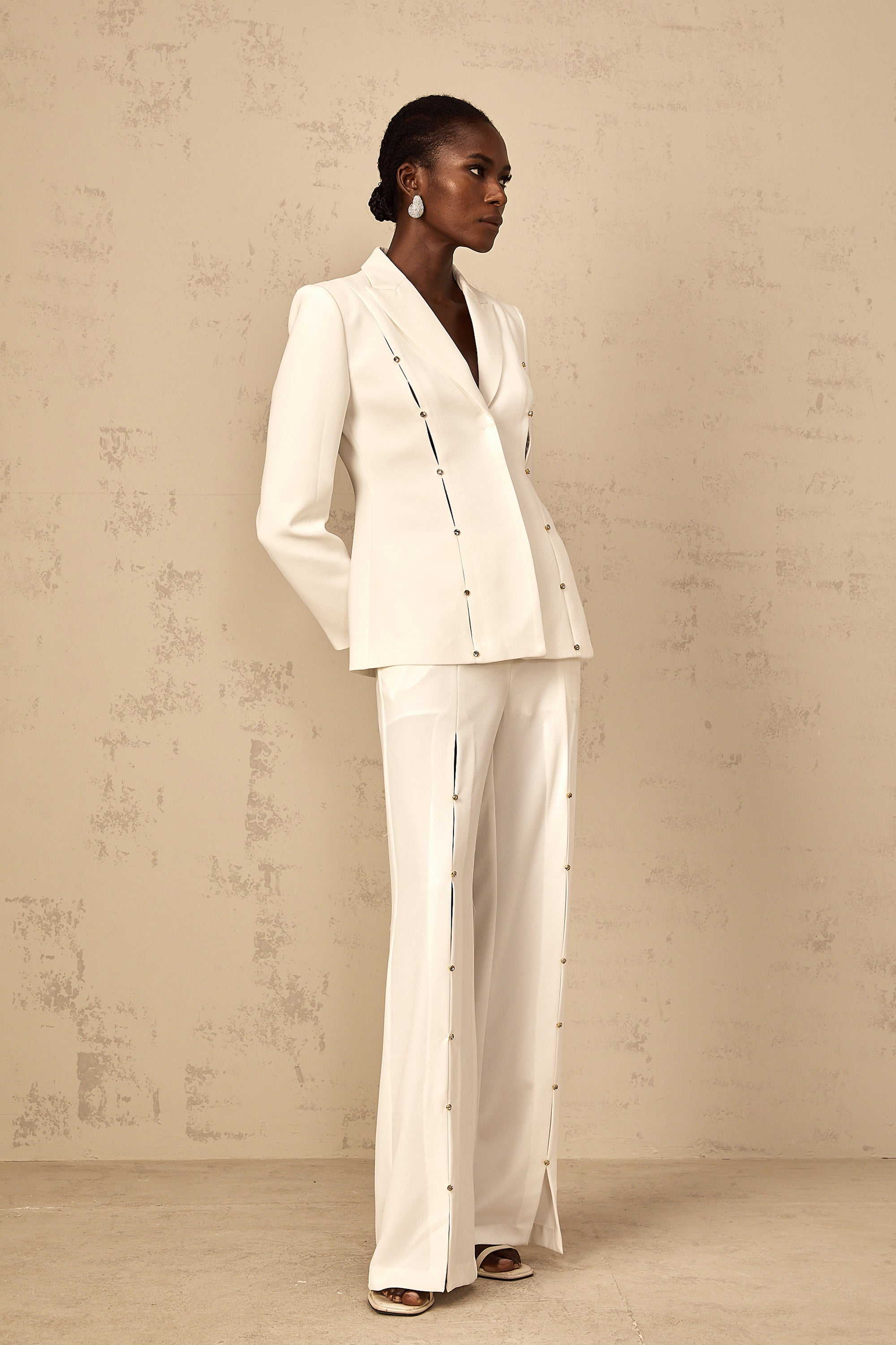 Frida Embellished Blazer & Trouser Pant Set (Final Sale-US Only)