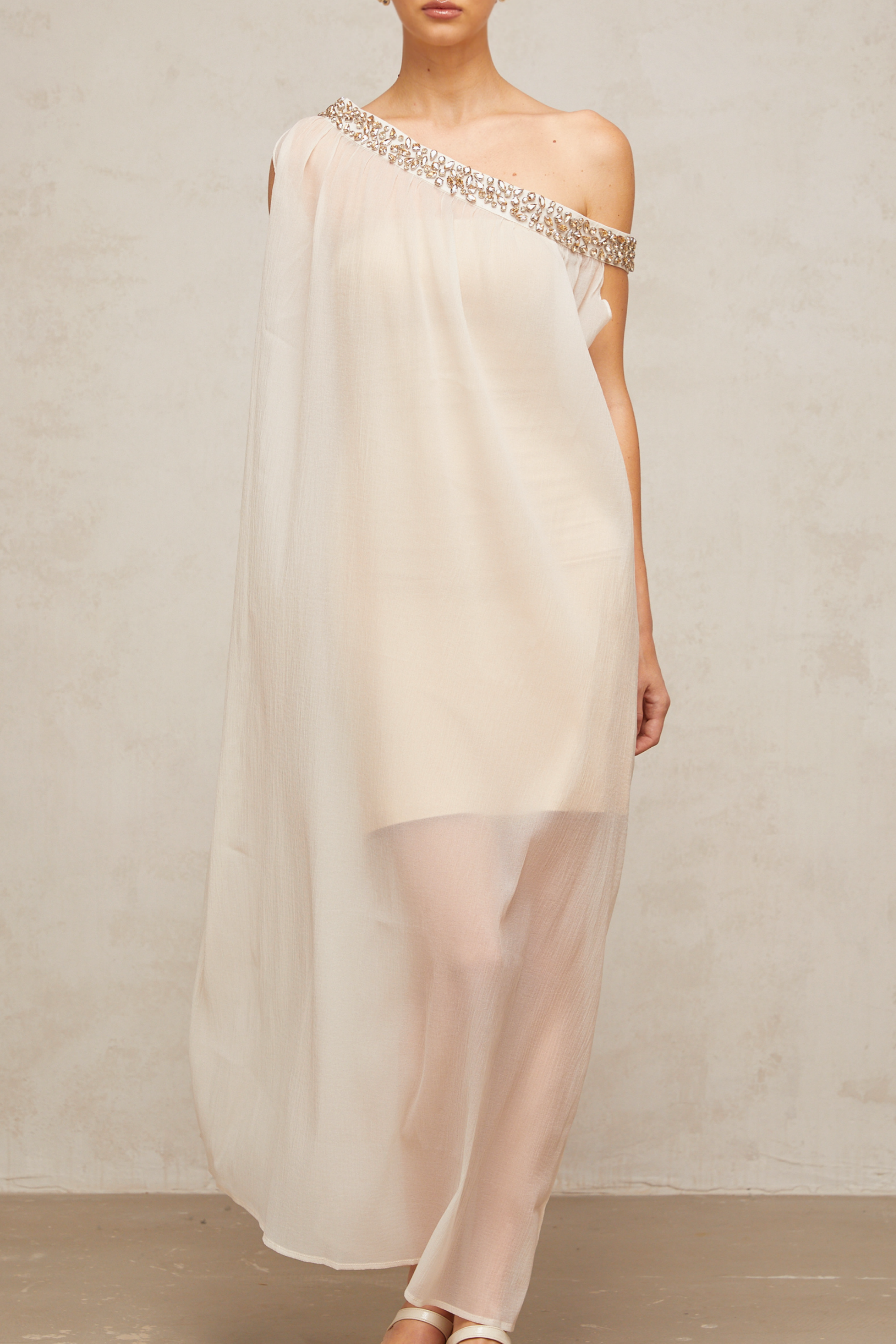 Austen crystal-embellished semi-sheer midi dress (Final Sale-US Only)